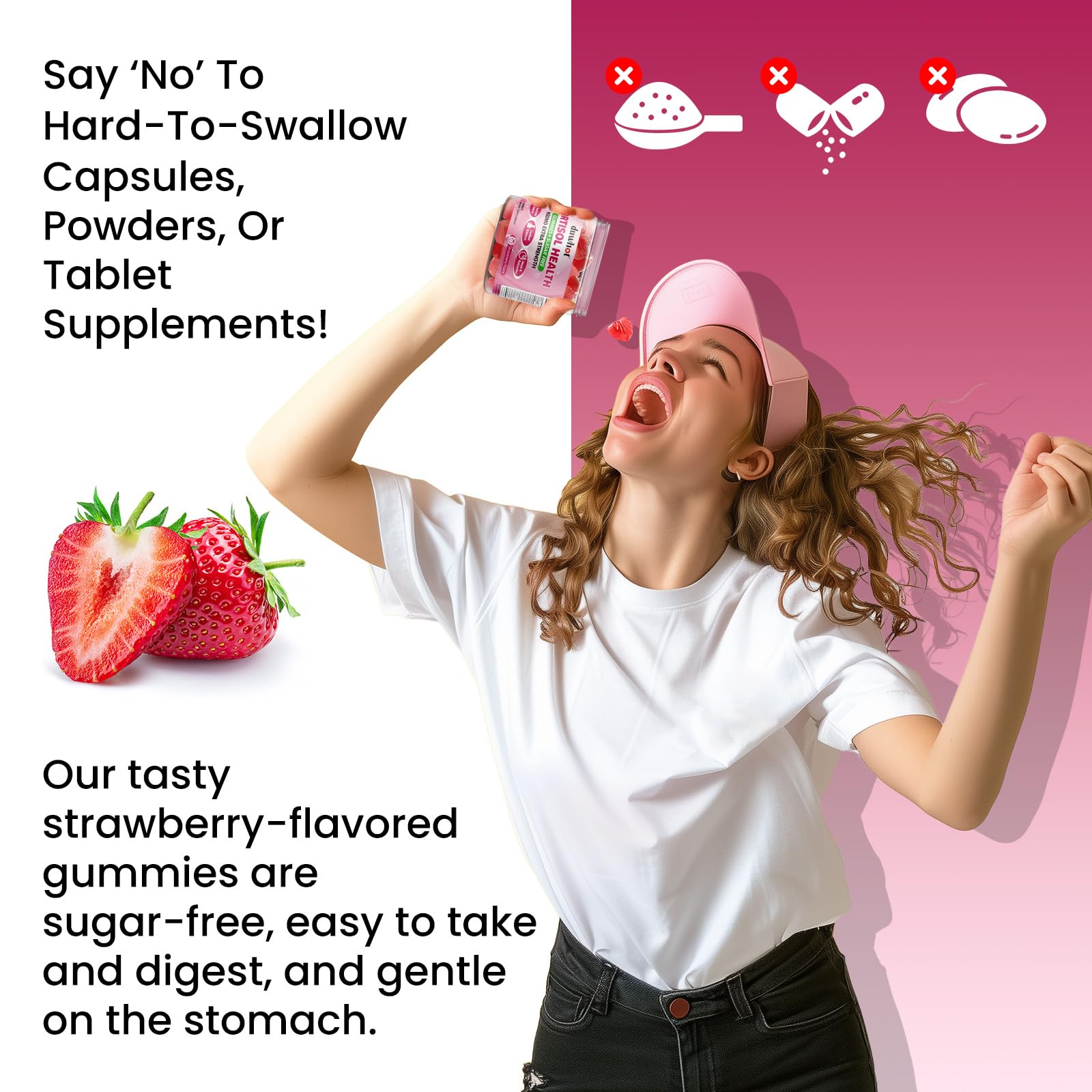 duwhot Cortisol Gummies, 15 in 1 Lower Cortisol Supplements for Women, w. Ashwagandha, Magnesium, Phosphatidylserine, Folate for Hormone Balance, Mood, Focus, Sleep Support, Sugar Free, Vegan, 60 duwhot Au supplements