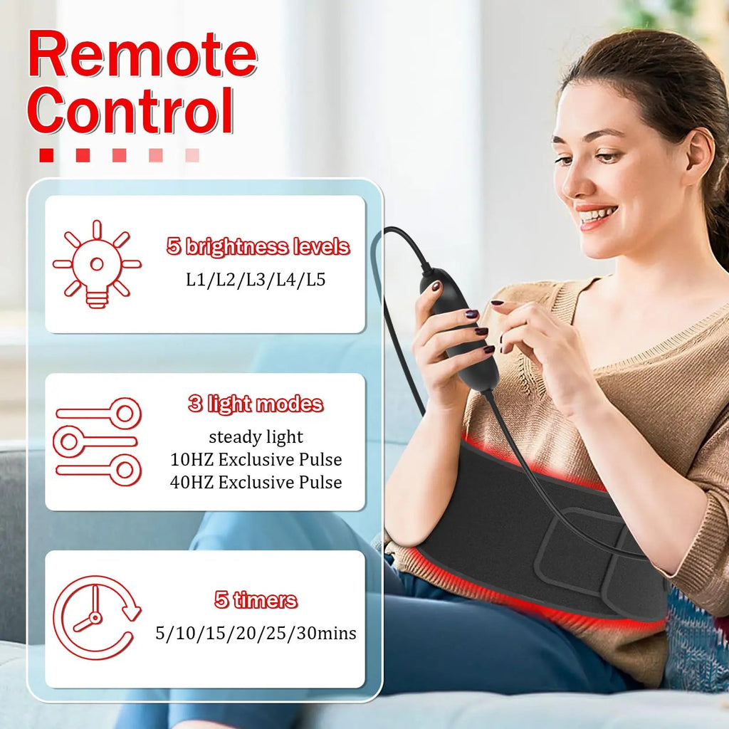Red Light Therapy Belt Near-Infrared-Light Therapy Wrap for Body Wearable Large Pad for Waist Back Shoulder with Timer Controller Aptoyu Au supplements