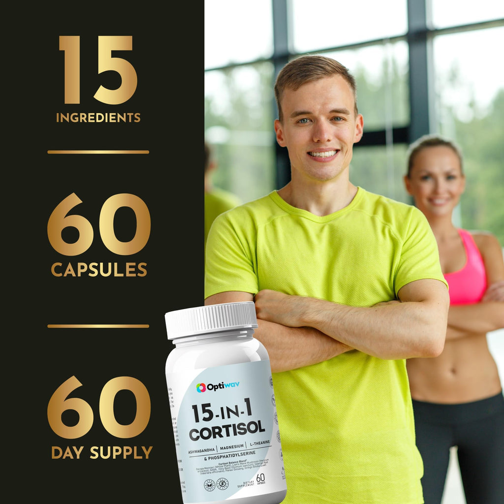 Optiwav Cortisol Detox Supplement for Women Men - Control & Lowering High Cortisol Level - Balance Calm Stress Relief Cleanse Adrenal Health Support - Magnesium Ashwagandha Cortisol Blocker Reducer Optiwav Au supplements