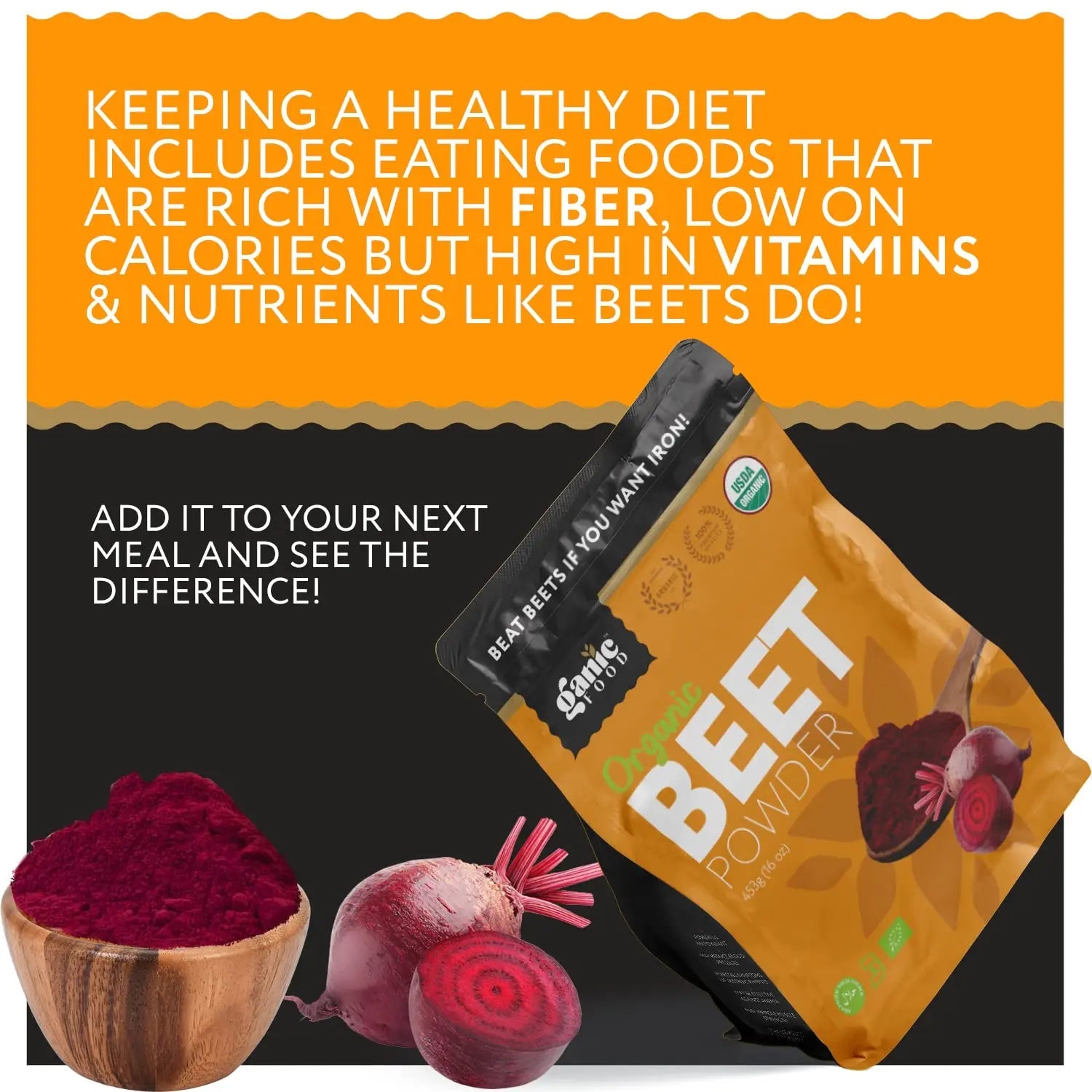 Ganic Food Organic Beetroot Powder, 16 Ounces Ganic Food Au supplements