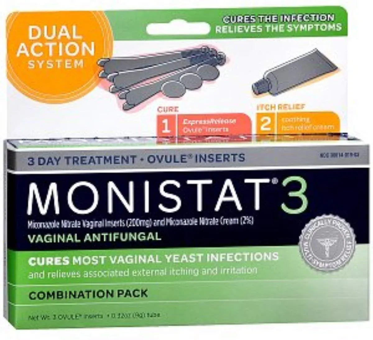 MONISTAT 3 CURE/ITCH RLF OVULE 2pack Monistat Au supplements