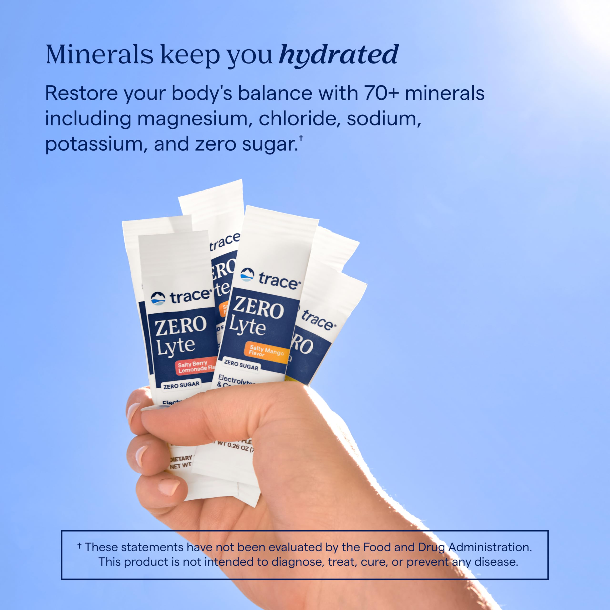 Trace Minerals ZeroLyte Salty Watermelon Flavor - Sugar Free Electrolyte Drink Mix - Supports Hydration, Energy, Stamina - Ancient Sea Salt,