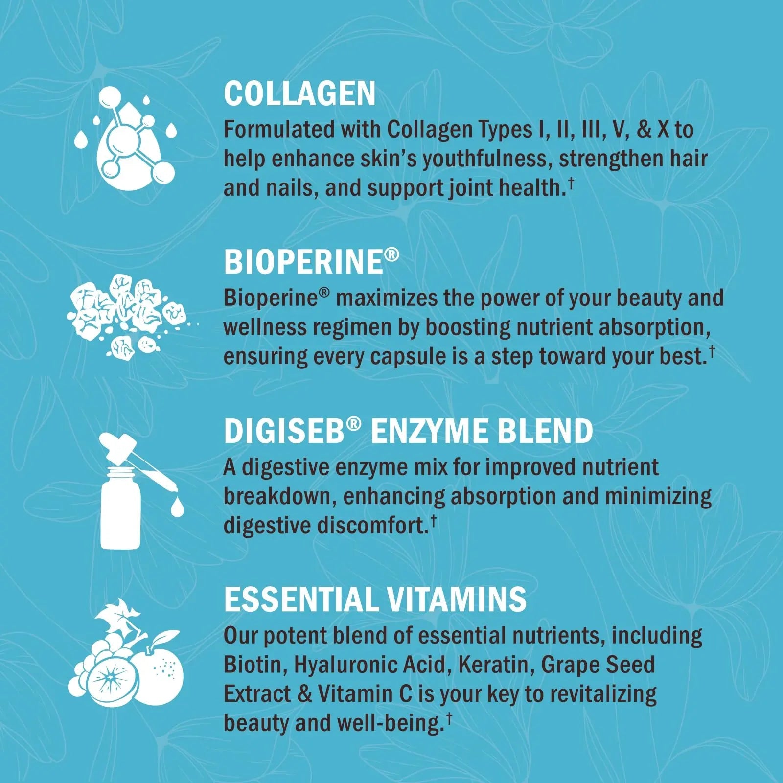 Multi Collagen Pills for Women (Types I II III V X) with Vitamin C Hyaluronic Acid Biotin BioSchwartz Au supplements