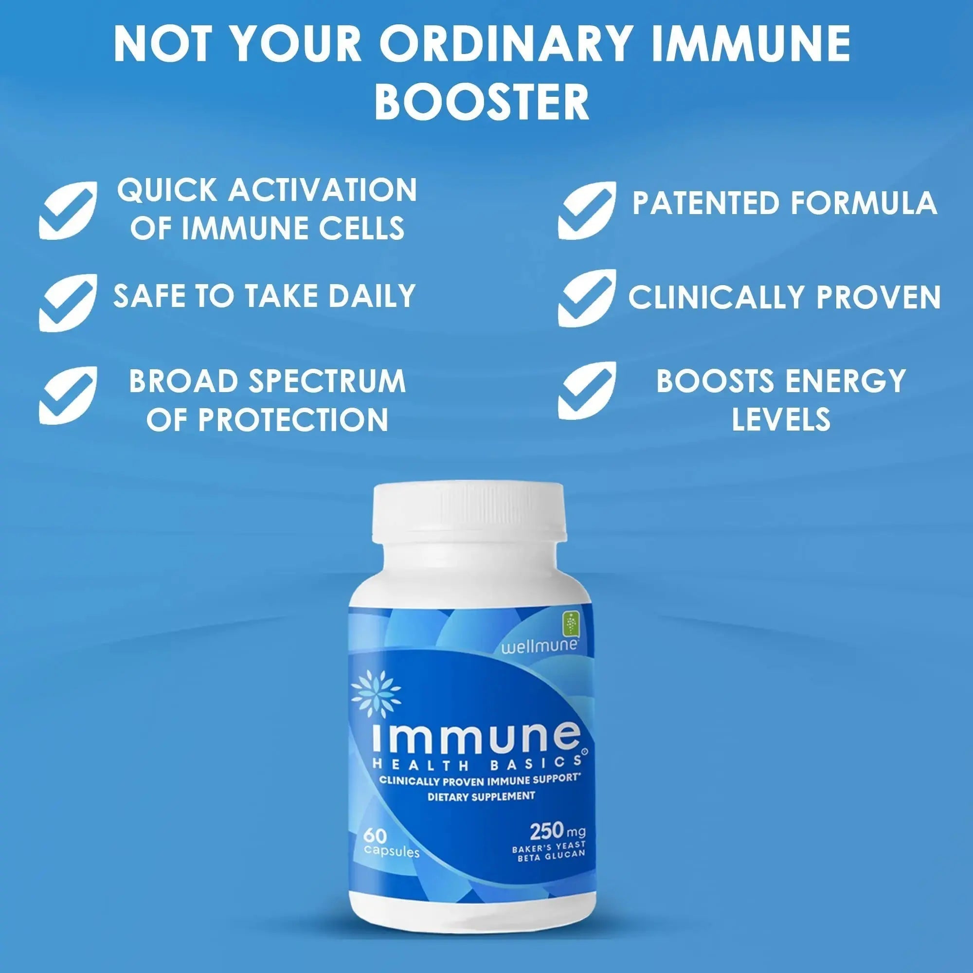 Immune Health Basics Ultra Strength Immunity - Clinically Proven Immune Support - Wellmune Highly Purified Beta Glucan - Gluten-Free, Non-allergenic Immune Health Basics Au supplements