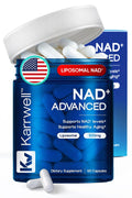 Karrwell NAD+ Advanced 500MG Liposomal NAD+ with Resveratrol - NAD Supplement for Men & Women - NMN Alternative for Cellular Energy & Healthy Aging - 60 Capsules, 30 Day Supply Karrwell Au supplements