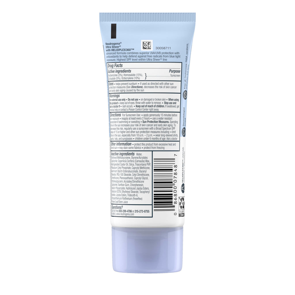 Neutrogena Ultra Sheer Dry-Touch Sunscreen Lotion, Max 100+ Broad Spectrum SPF 100 UVA/UVB Protection, Lightweight