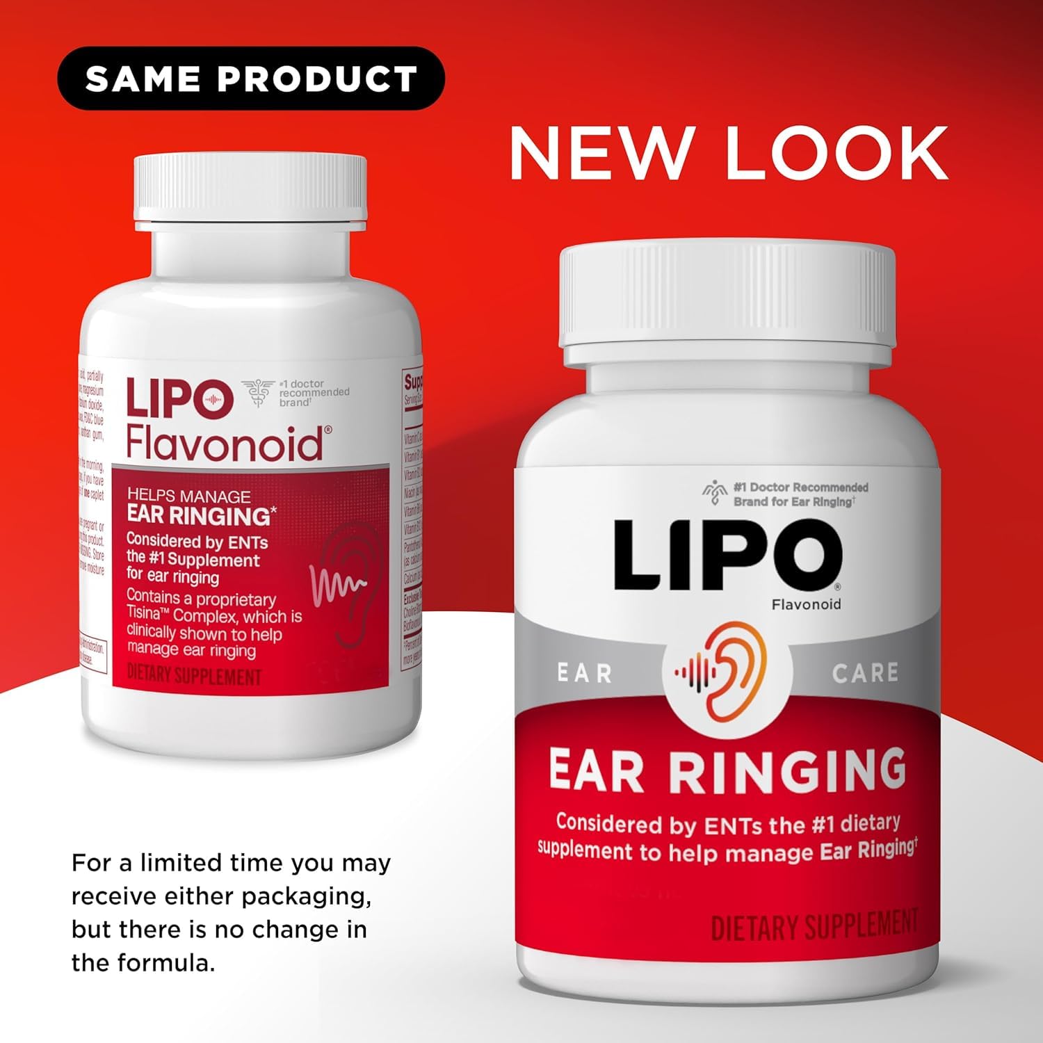 Lipo-Flavonoid Ear Ringing - Doctor-Recommended for Ringing Ears - Clinically Proven Lemon Bioflavonoid Complex with Vitamins C, B1, B2, B6, B12