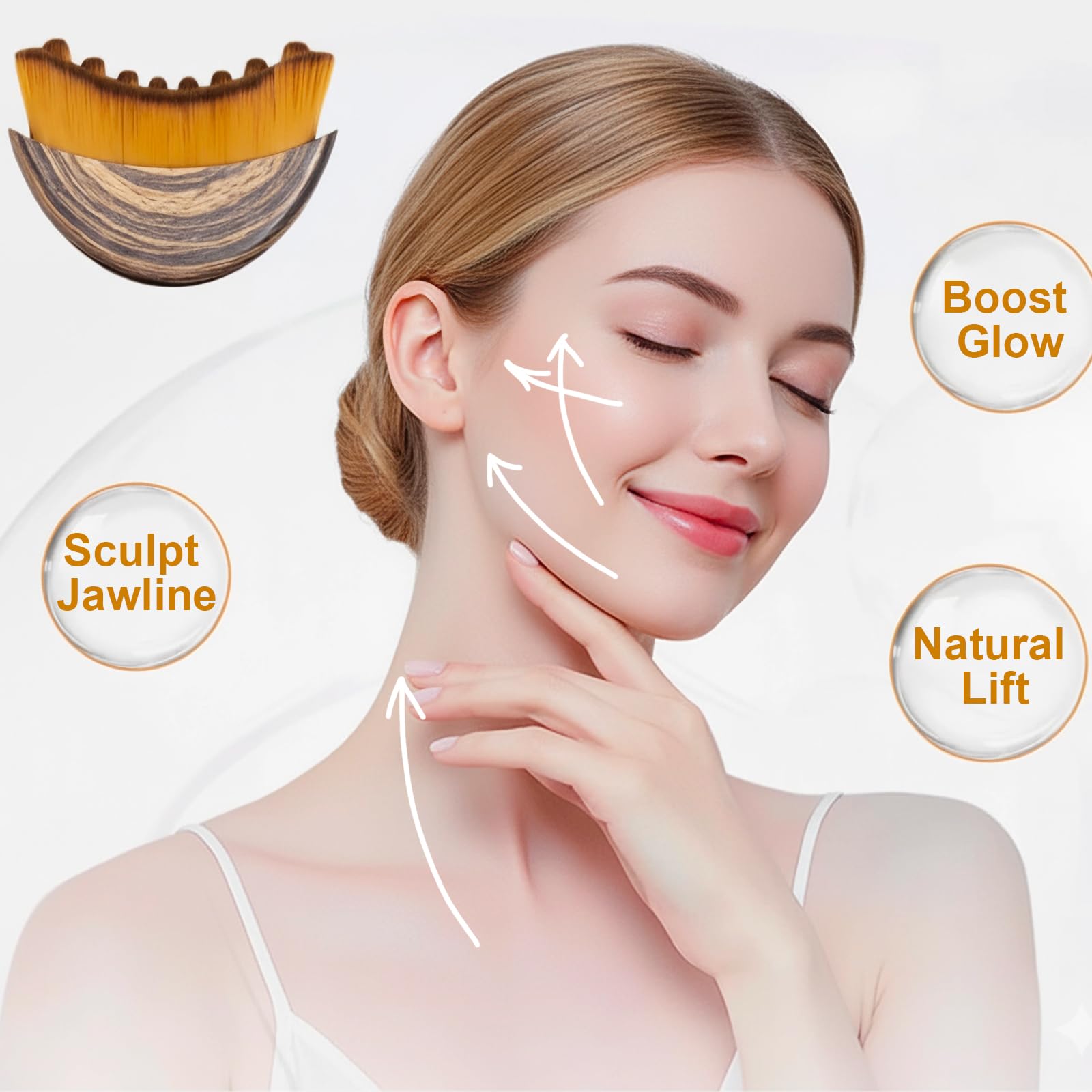 Stainless Steel Gua Sha Tool & Lymphatic Drainage Face Brush Set, TWPER Facial Massage Kit for Jawline Sculpting
