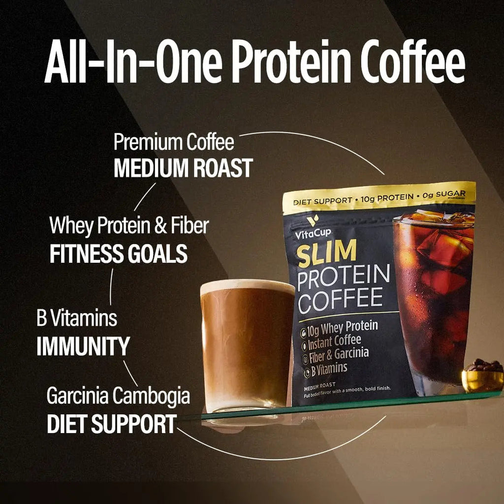 VitaCup Slim Protein Coffee for Diet Support, Instant Coffee w/Whey Protein Powder VitaCup Au supplements
