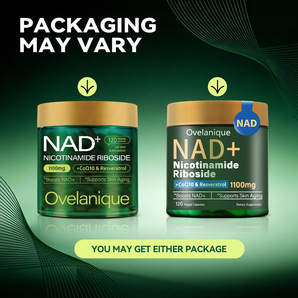 Ovelanique NAD Supplement with Nicotinamide Riboside & Resveratrol |NMNH Supplement Alternative| NAD+ Complex with Quercetin Phytosome & CoQ10 | Liposomal Delivery,120 Capsules(Packaging May Vary) Ovelanique Au supplements