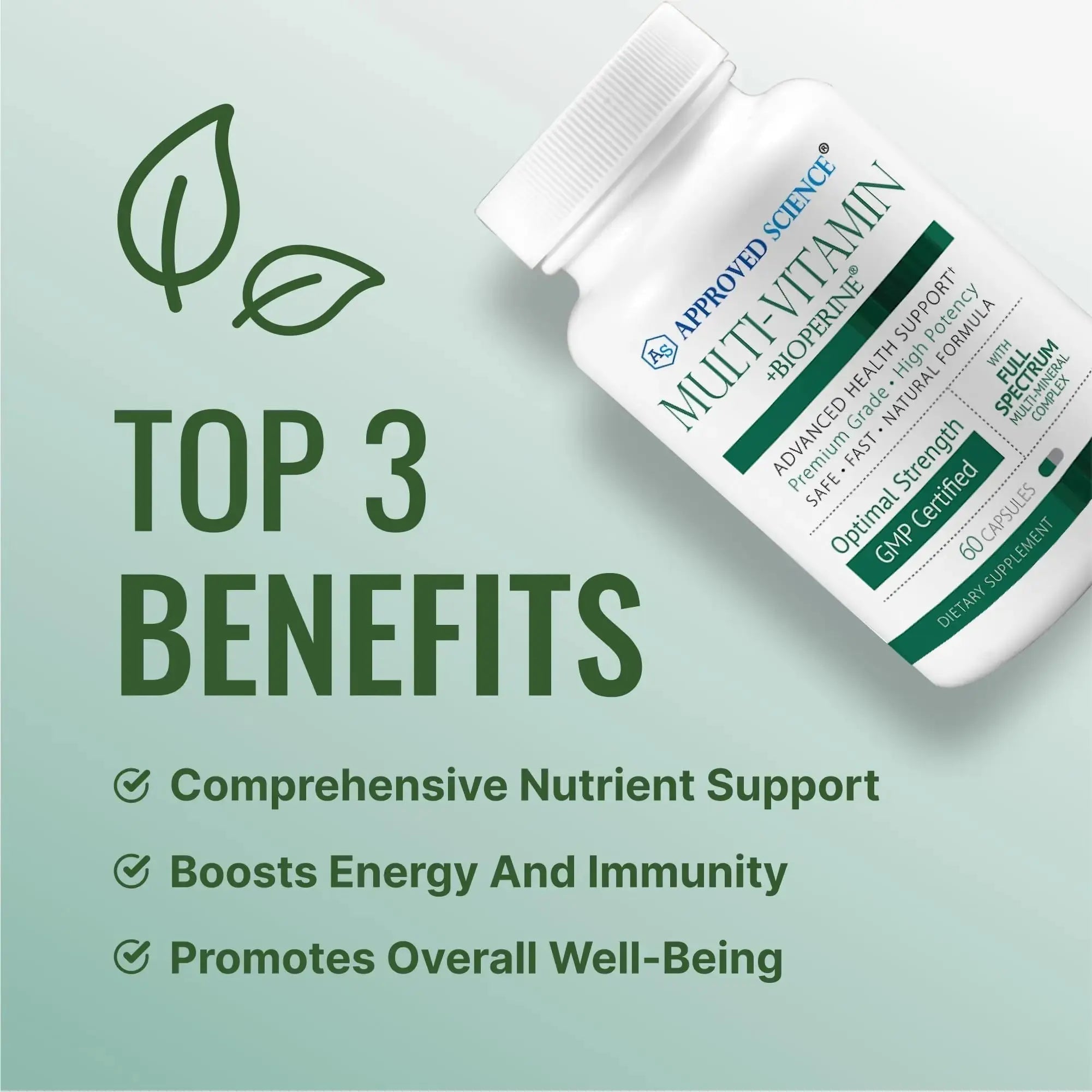 Approved Science Multi-Vitamin - with Full-Spectrum B-Vitamins, Green Tea, Lutein, Lycopene, Zeaxanthin, BioPerine Approved Science Au supplements