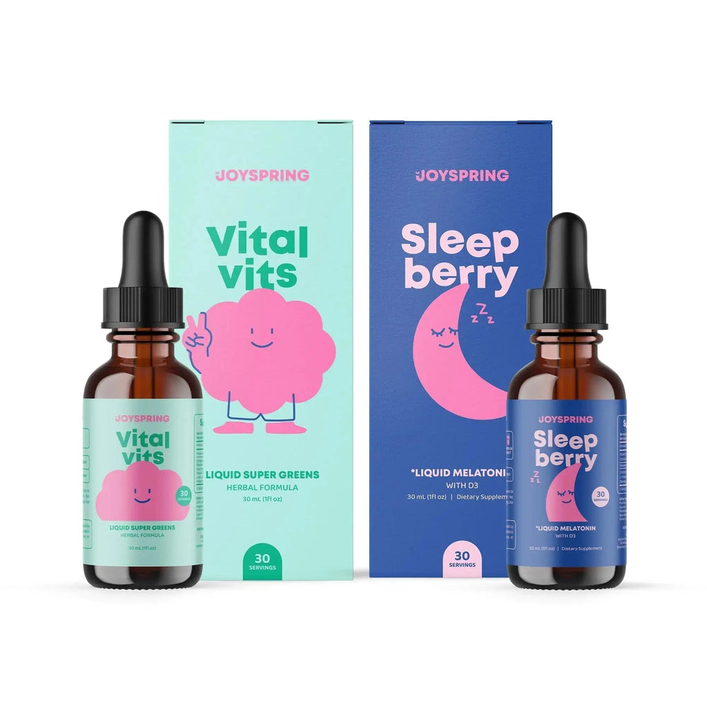 JoySpring Multivitamin & SleepBerry Bundle | Kids Vitamins & Minerals Naturally Sourced, Non-GMO, Non-Alcoholic Liquid Formula, Immunity Health Support | JoySpring Au supplements