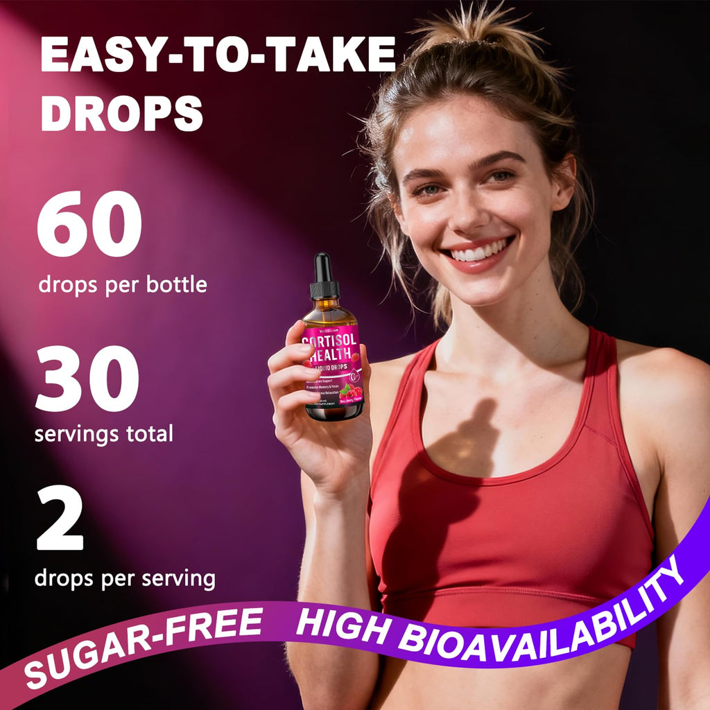 WellBloom Cortisol Reducer for Women & Men with Magnesium Glycinate, Ashwagandha, L-Theanine - Supports Stress Relief, Sleep & Heart Health, Nerves, Muscles - 2 Fl Oz WellBloom Au supplements