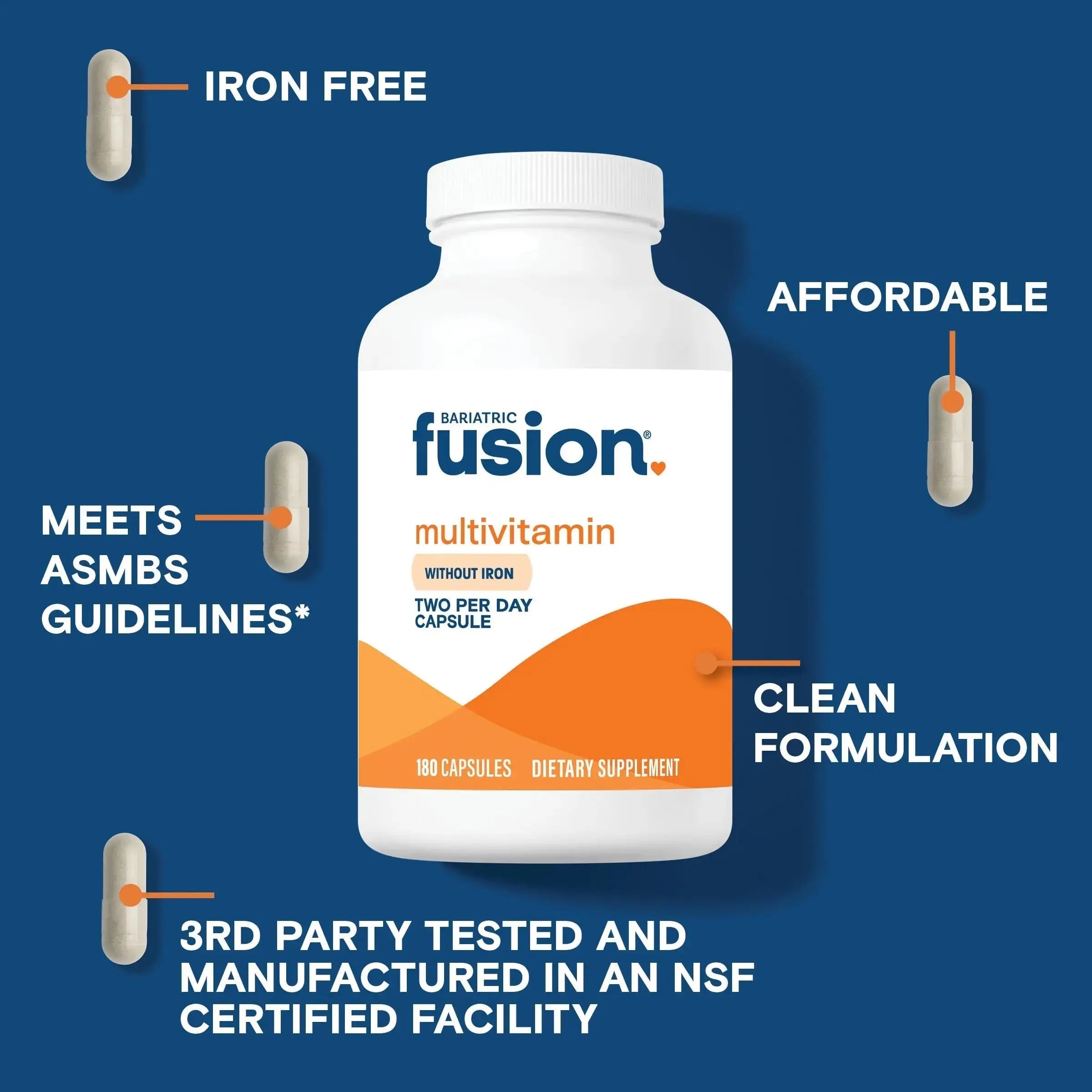 Bariatric Fusion Bariatric Multivitamin Without Iron | Post Bariatric Surgery Patients | Iron Free Bariatric Vitamin Bariatric Fusion Au supplements