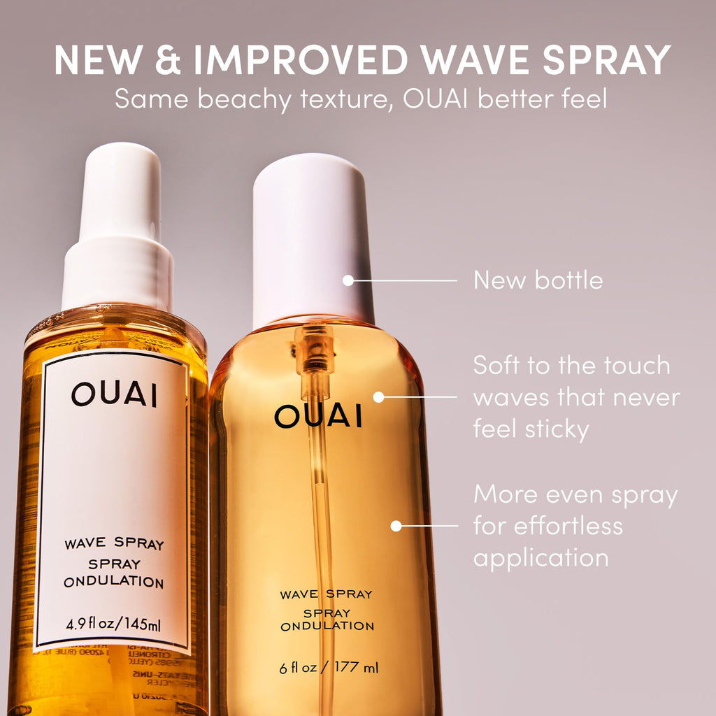 OUAI Wave Spray - Texture Spray for Hair with Coconut Oil & Rice Protein - Adds Texture, Volume & Shine for Beach Waves - Paraben Free, Safe for Color & Keratin-Treated Hair (6 fl oz) OUAI Au supplements