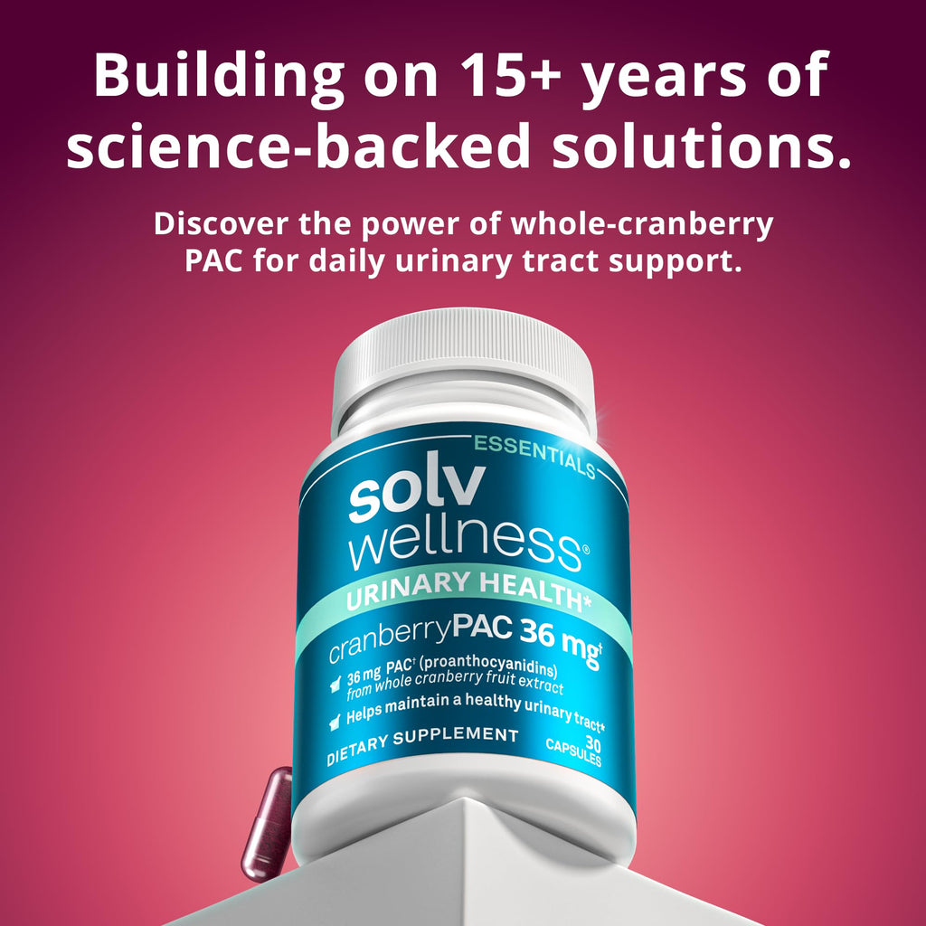 Solv Wellness Urinary Health 36 mg Cranberry PAC – Whole Cranberry Fruit Extract, Daily Urinary Tract Health Support, 30 Capsules Solv Wellness Au supplements