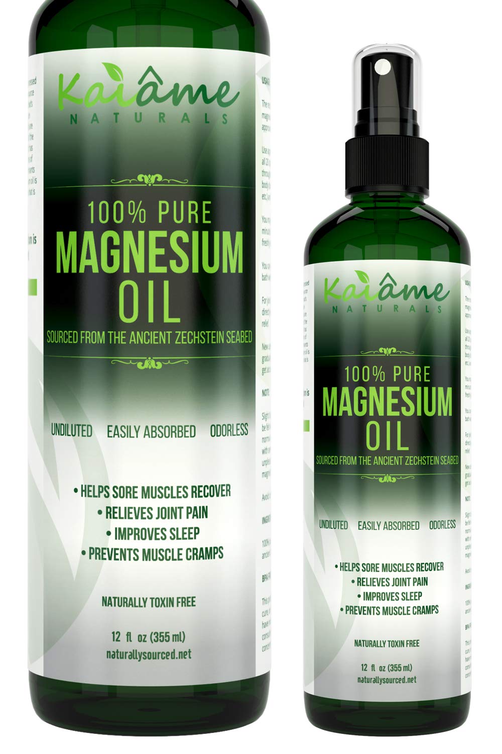 Kaiame Naturals Magnesium Oil Spray, Large 12 oz, Undiluted, Pure and Organic, Sourced from Ancient Zechstein Seabed Kaiame Naturals Au supplements