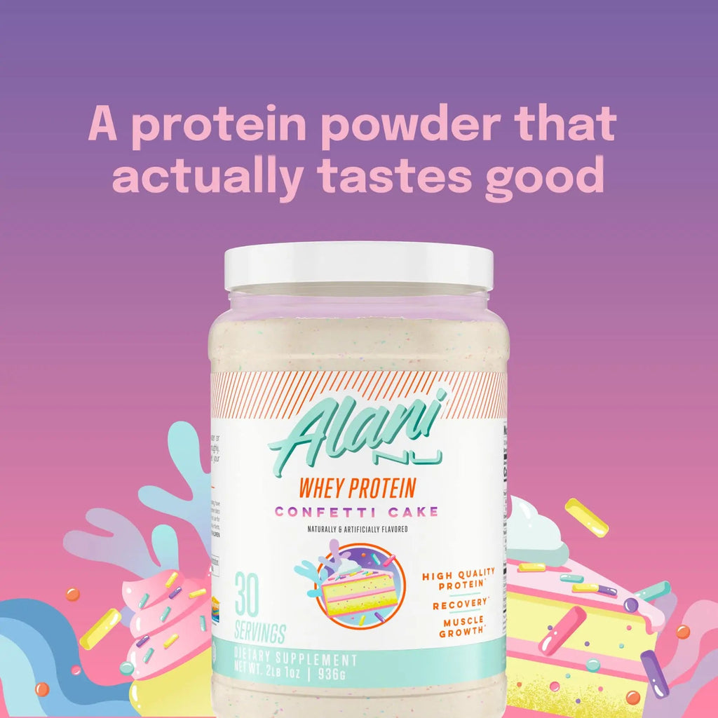 Alani Nu Whey Protein Powder Confetti Cake | 23g Protein with Low Sugar & Digestive Enzymes Alani Nu Au supplements