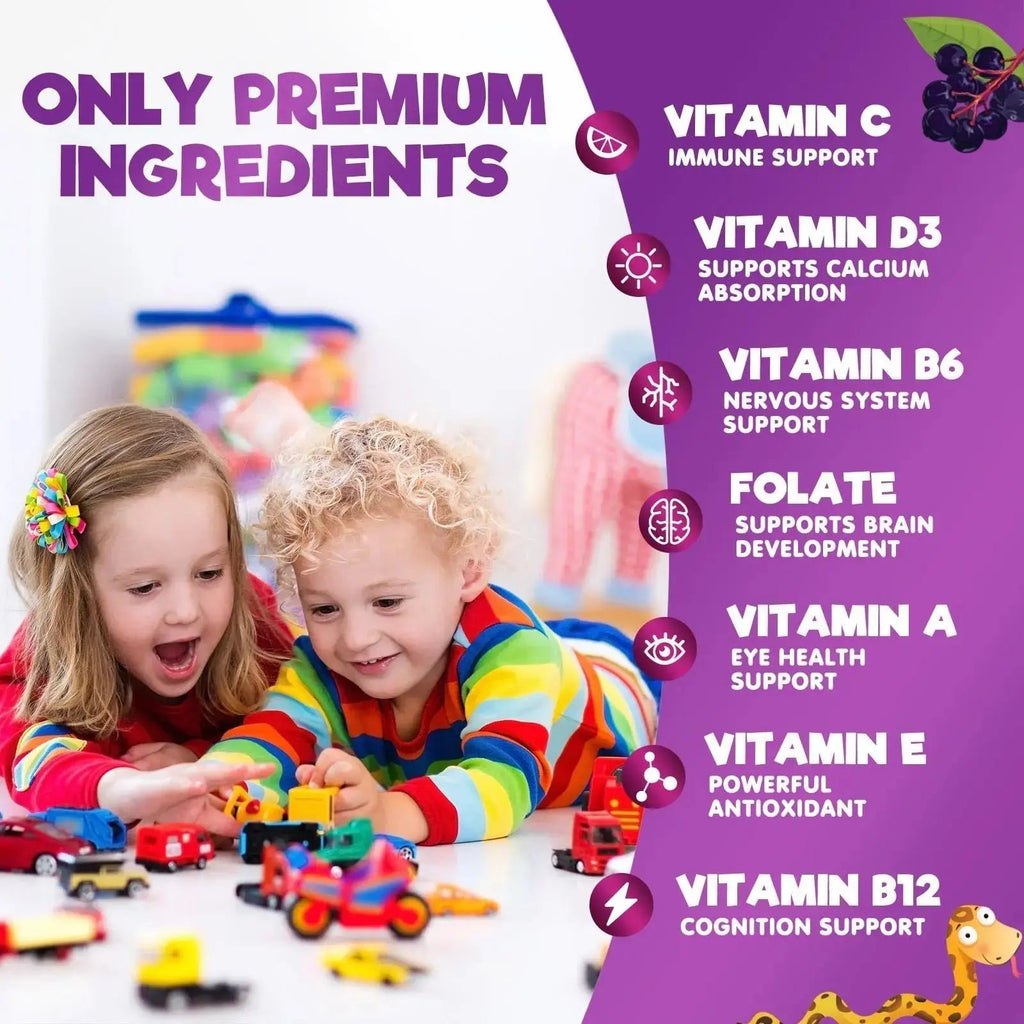 Multivitamin for Kids - Complete Daily Children's Multi Vitamin Gummies with Vitamin D, B Vitamins, Zinc & More - Energy, Memory Focus Nature's Nutrition Au supplements