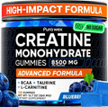 PURA WEX NUTRITION Creatine Monohydrate Gummies 8500mg Complex for Men & Women - Pre Workout Creatine Chews for Muscle Growth, Strength & Energy,