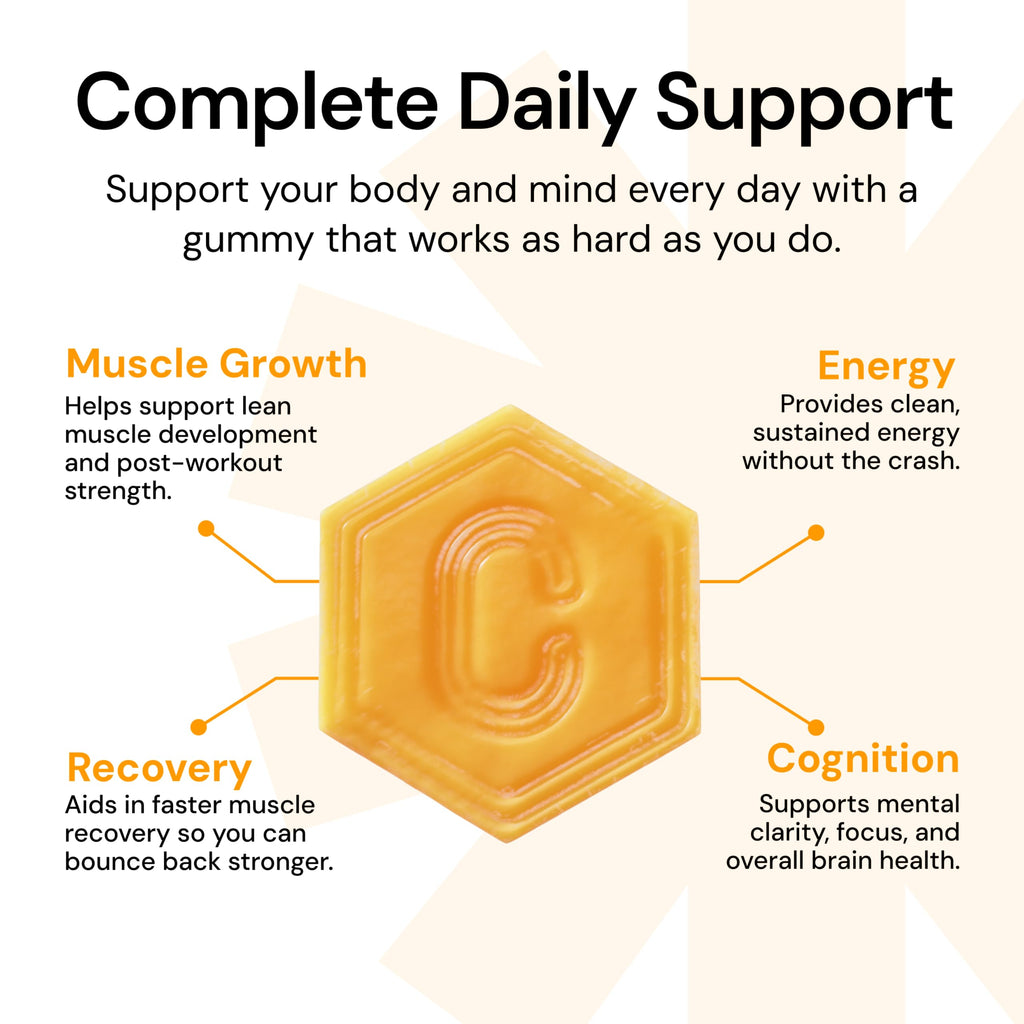Create Creatine Monohydrate Gummies for Men & Women, Boost Focus, Strength, and Endurance, Anti-Melting Formula, Vegan, Gluten-Free, Non-GMO, 1.5g of Creatine per Gummy (Orange) Create Au supplements