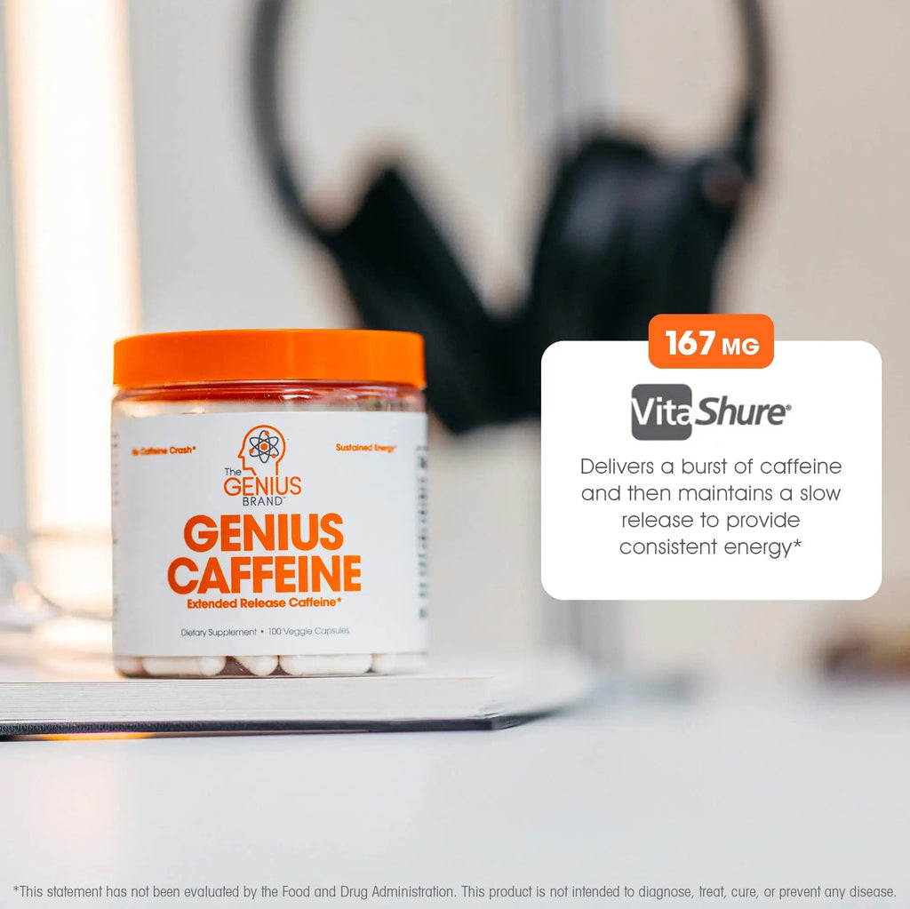 Genius Caffeine Pills 100mg, Extended-Release Microencapsulated Caffeine Pills The Genius Brand Au supplements
