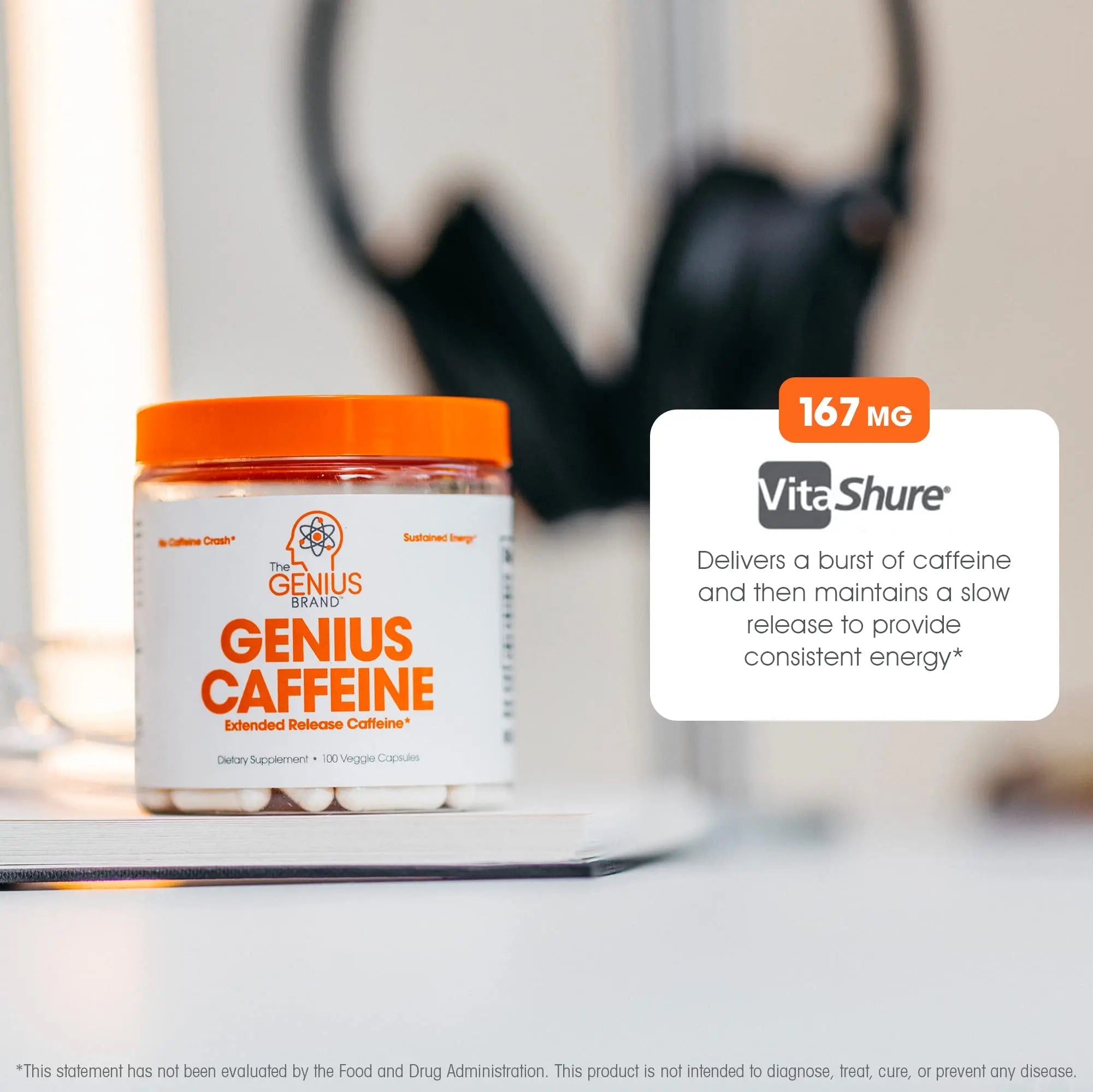 Genius Caffeine Pills 100mg, Extended-Release Microencapsulated Caffeine Pills The Genius Brand Au supplements