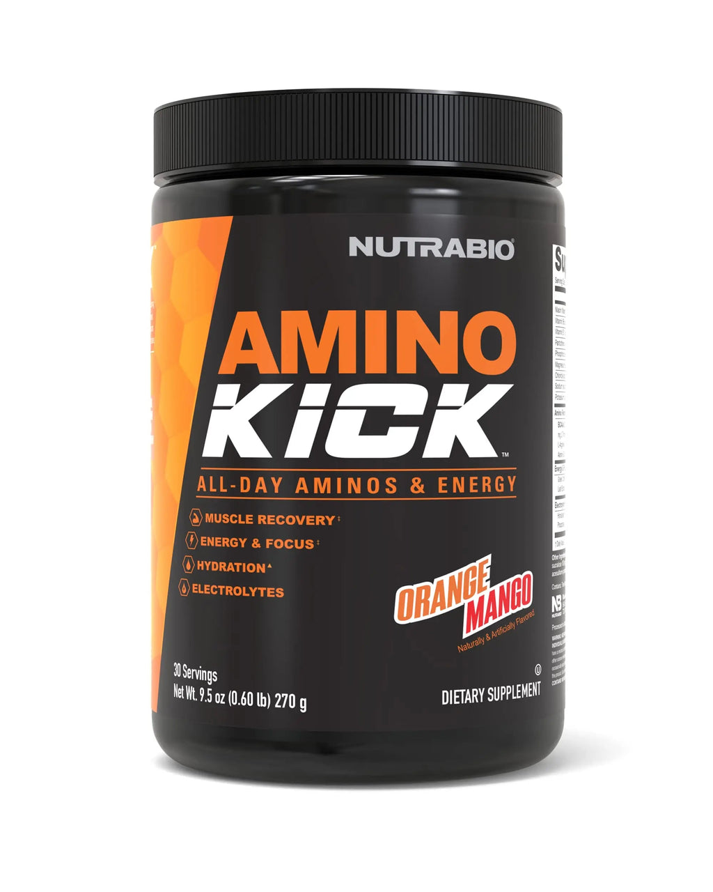 NutraBio Amino Kick - BCAA's, Electrolytes for Hydration, Natural Caffeine- 30 Servings NutraBio Au supplements