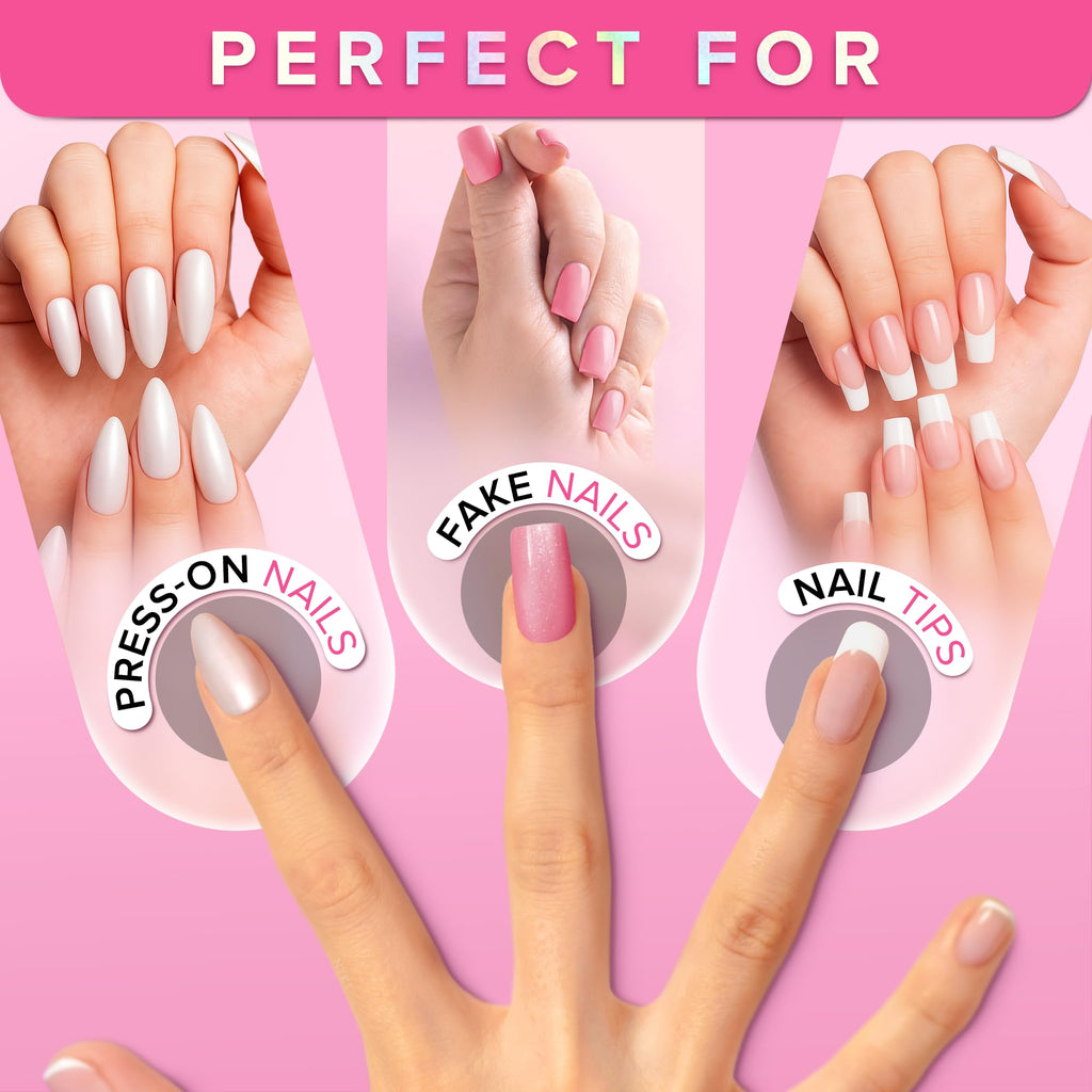 Super Strong Nail Glue for Press On Nails, Nail Tips & Acrylic Nails (8ml) NYK1 NailBond Brush
