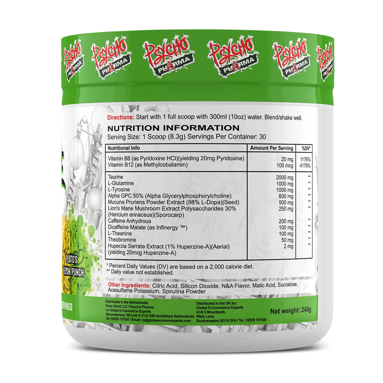 Psycho Pharma. Infinite Brain Nootropic Game Changer. Compete Win (Plato's Lemon Punch, 30 Serving) Psycho Pharma Au supplements