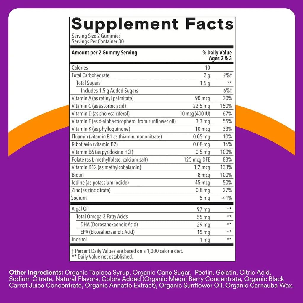 SmartyPants Toddler Multivitamin Gummies - Improved Formula: Omega 3 (DHA/EPA), Vitamins D3, C, Vitamin B12, B6, A, K & Zinc SmartyPants Au supplements