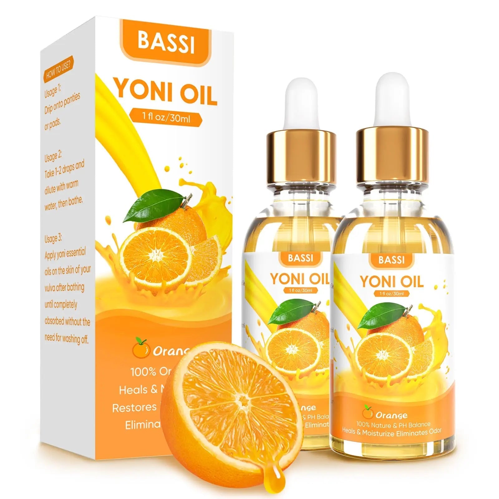 BASSI 2PCS Yoni Oil Organic Feminine Oil Vaginal Moisturizer - Ph Balance for Women - Feminine Deodorant BASSI Au supplements
