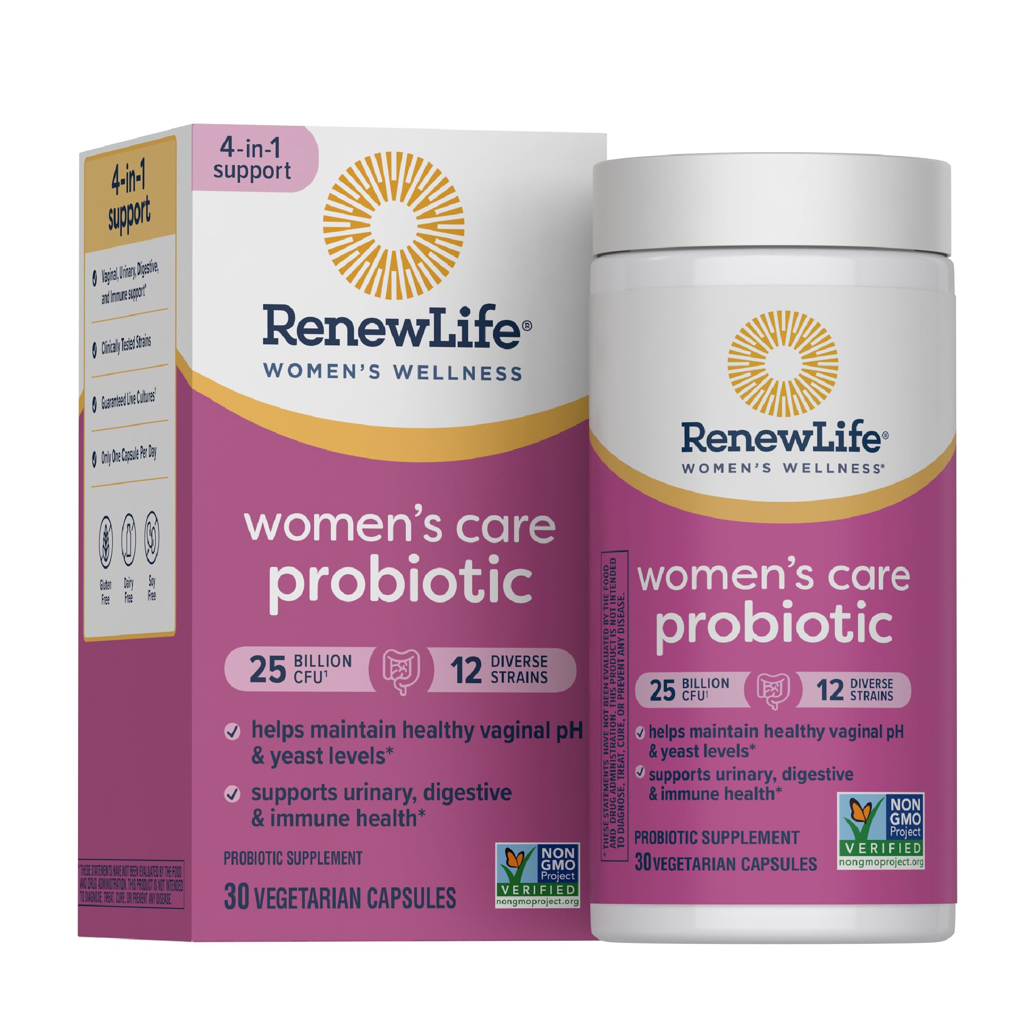 Renew Life Probiotics for Women, 25 Billion CFU Guaranteed, Probiotic Supplement for Digestive, Vaginal & Immune Health, Shelf Stable