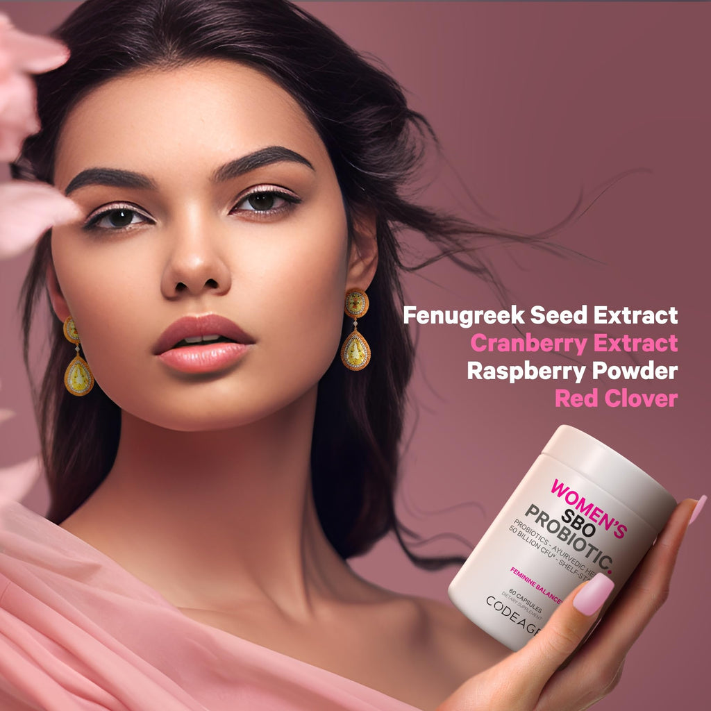Codeage Women’s Probiotics Supplement - 50 Billion CFUs - SBO Probiotics & Prebiotics - Cranberries - Feminine Health - Fermented Botanical Blend, Whole Food Supplement - Vegan, Non-GMO - 60 Capsules Codeage Au supplements