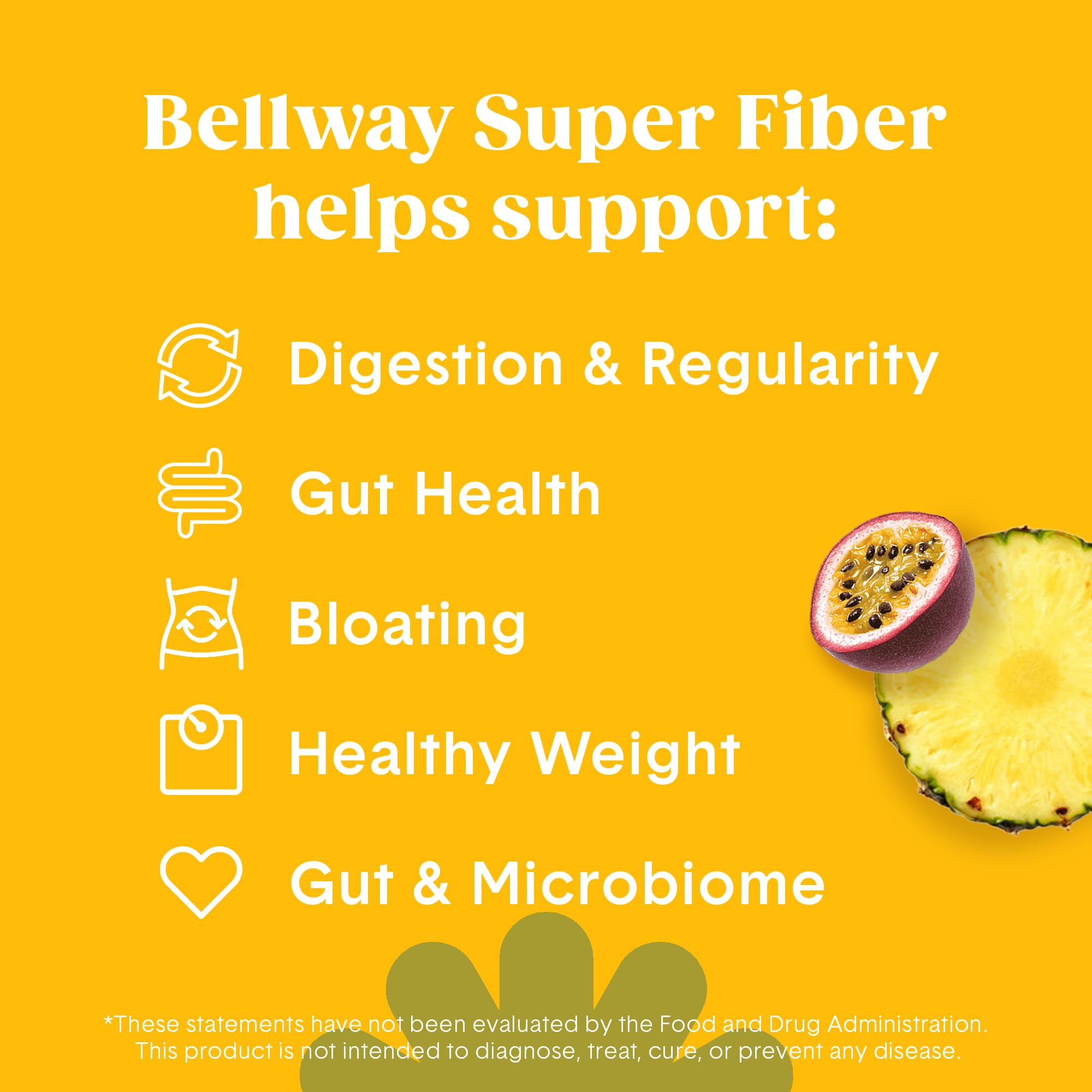 Bellway Super Fiber Powder + Fruit, Sugar Free Organic Psyllium Husk Powder Fiber Supplement for Regularity, Bloating Relief & Digestive Health, Plant-Based,