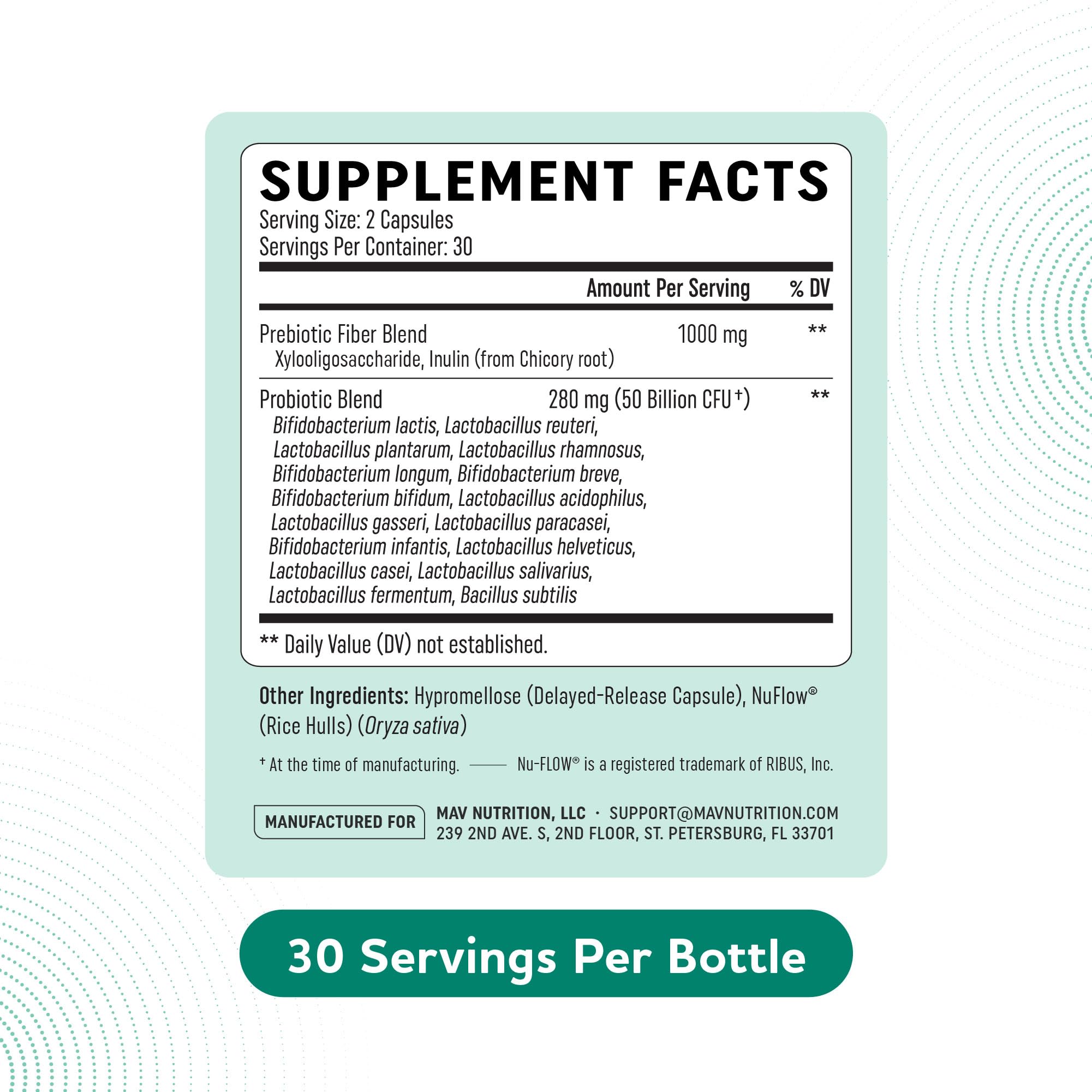 Prebiotics and Probiotics | 50 Billion CFU, 16 Probiotic Strains & Inulin Prebiotic Fiber | Delayed Release Capsules | Gut Health Support | Prebiotics and Probiotics for Women & Men | Non-GMO | 60 Ct