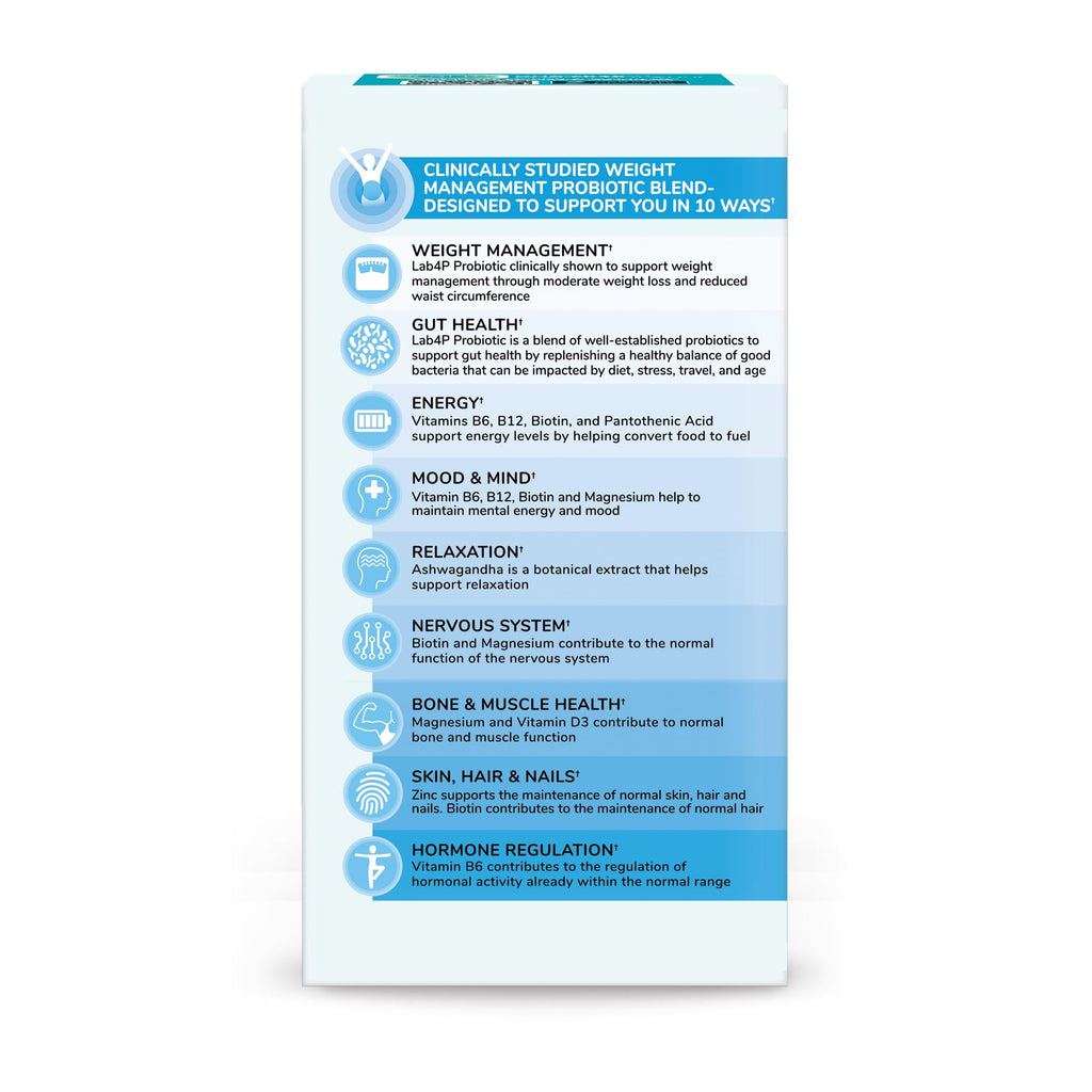 Health & Her Weight Management Probiotics for Women - Perimenopause & Menopause Supplement - Clinically Studied 50bn CFU Probiotics to Support Gut Health, Energy, Mood & Mind, Vegan (60 ct - 1 Month) Health and Her Au supplements