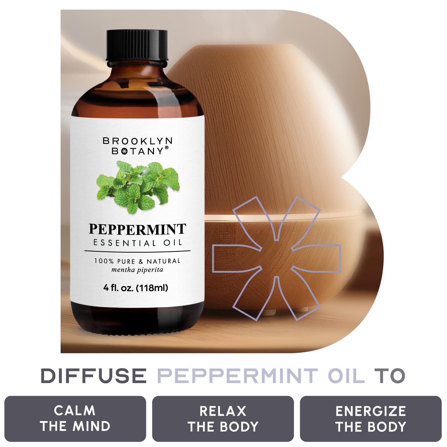 Brooklyn Botany Peppermint Essential Oil - Huge 4 Fl Oz - 100% Pure and Natural - Premium Grade Brooklyn Botany Au supplements