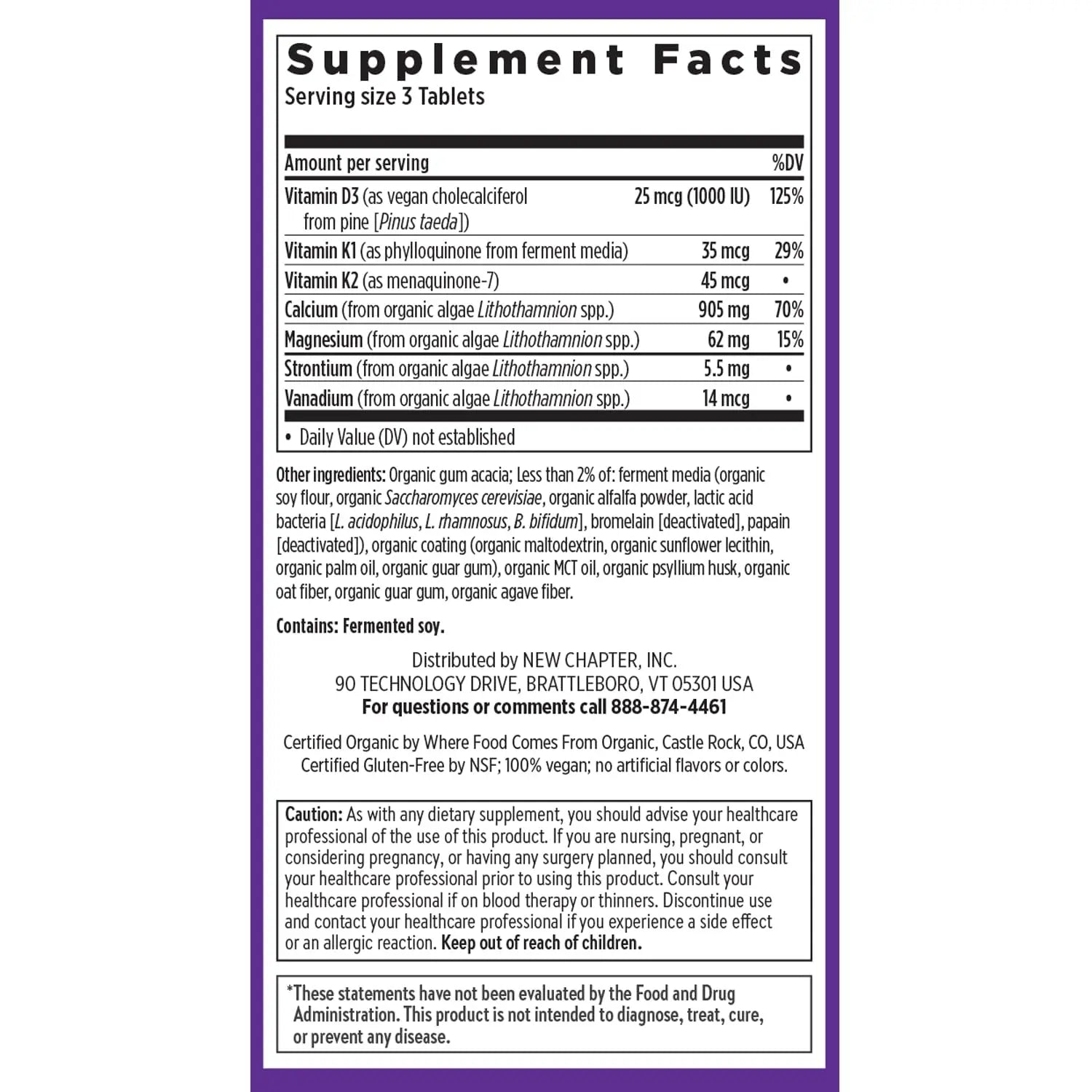 New Chapter Calcium Supplement - Bone Strength Plant-Based USDA Organic Calcium with Magnesium, Vitamin D3+K2, for Bone Health & Joint Mobility, Heart Support New Chapter Au supplements
