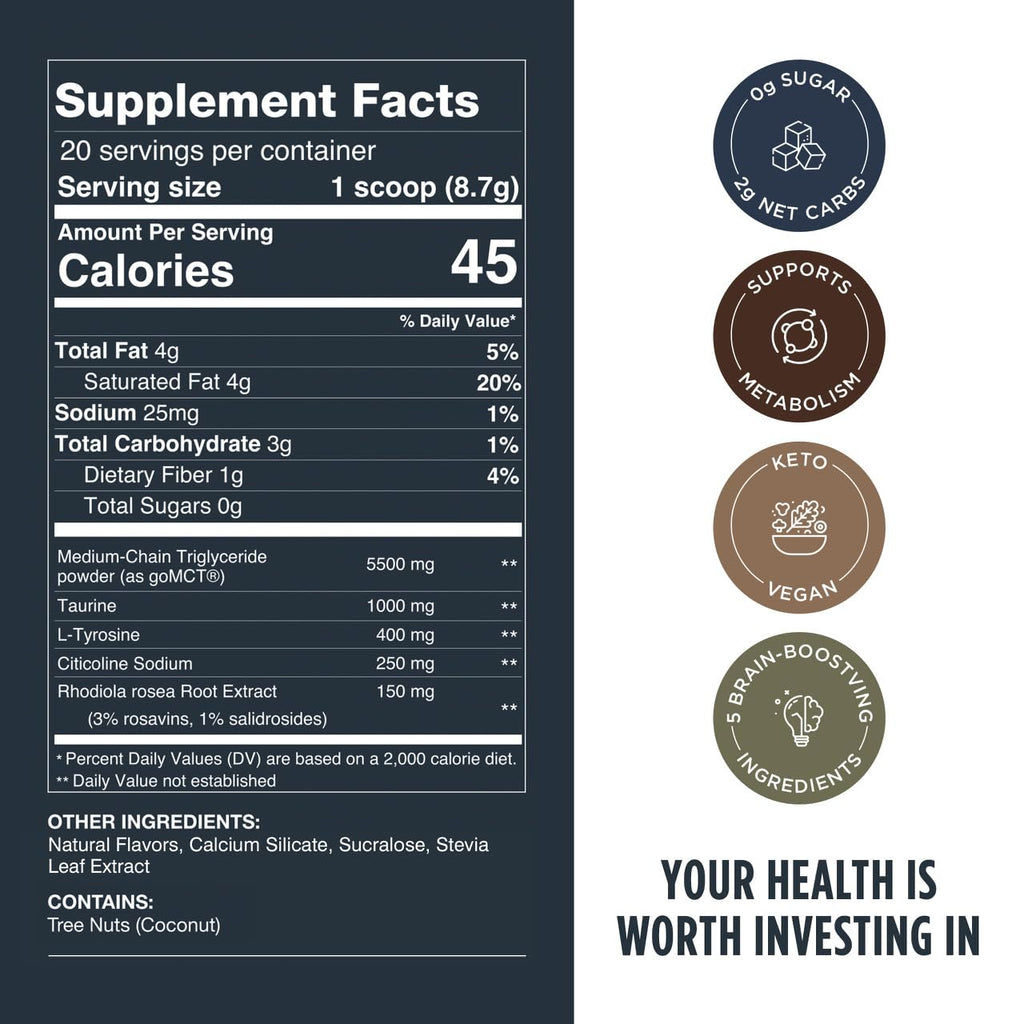 LIFESTACKS Focus Coffee Creamer for Energy & Clarity - MCT Powder + Nootropics + Adaptogens - Boost Productivity Without Jitters or Crash - Keto, Vegan, 0 Sugar - with Taurine, L-Tyrosine, Rhodiola LIFESTACKS Au supplements