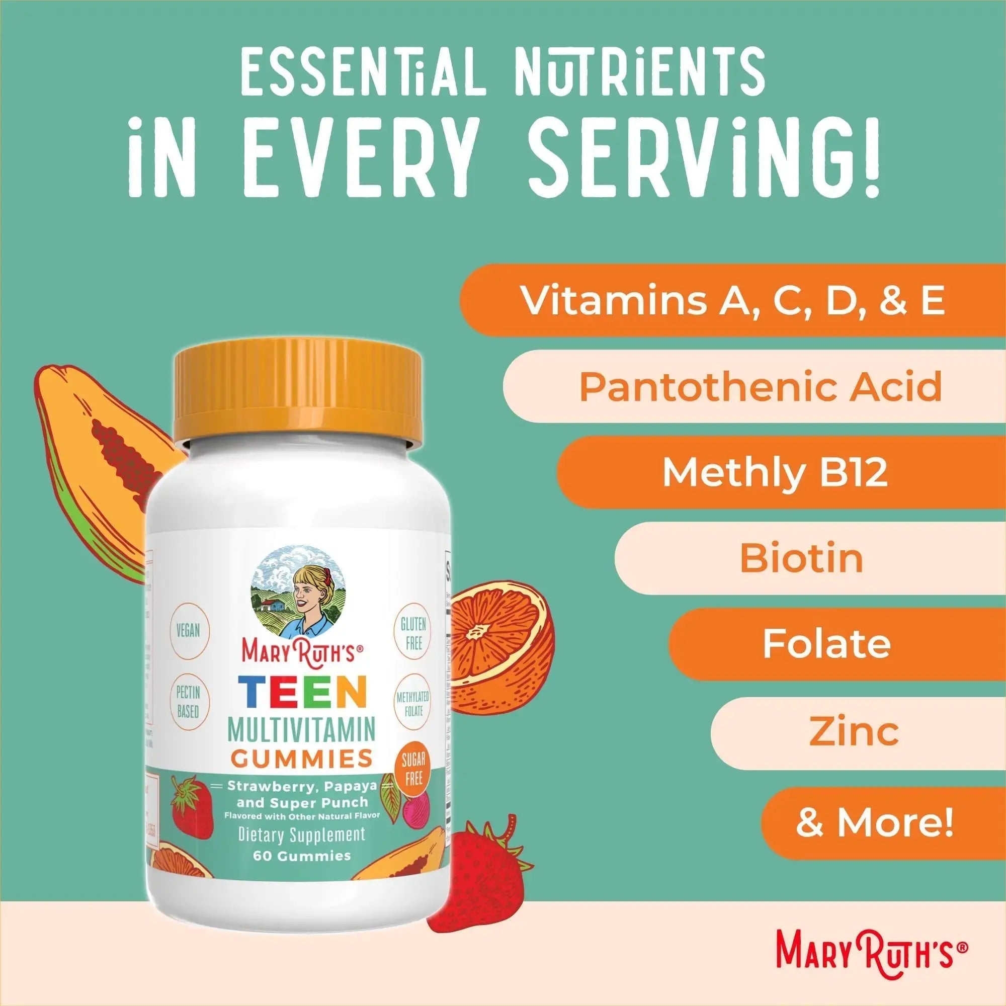 MaryRuth Organics Multivitamin for Teens | Teen Multivitamin Multimineral Gummies with Vitamin B, C, D and E, Biotin, Zinc MaryRuth Organics Au supplements