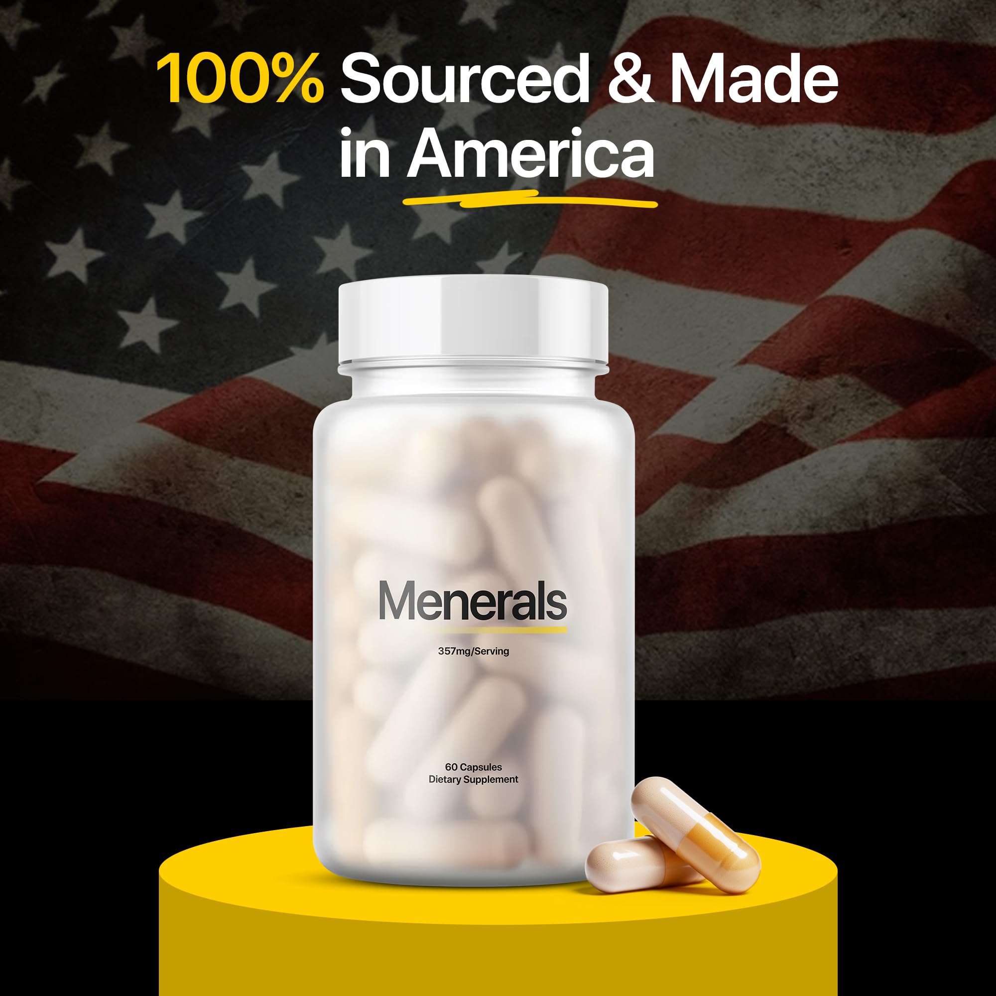 Menerals Mens Multivitamin – Powerful All in One Mineral Supplement for Men – Natural Trace Minerals with Fulvic Acid from Rich American Soil