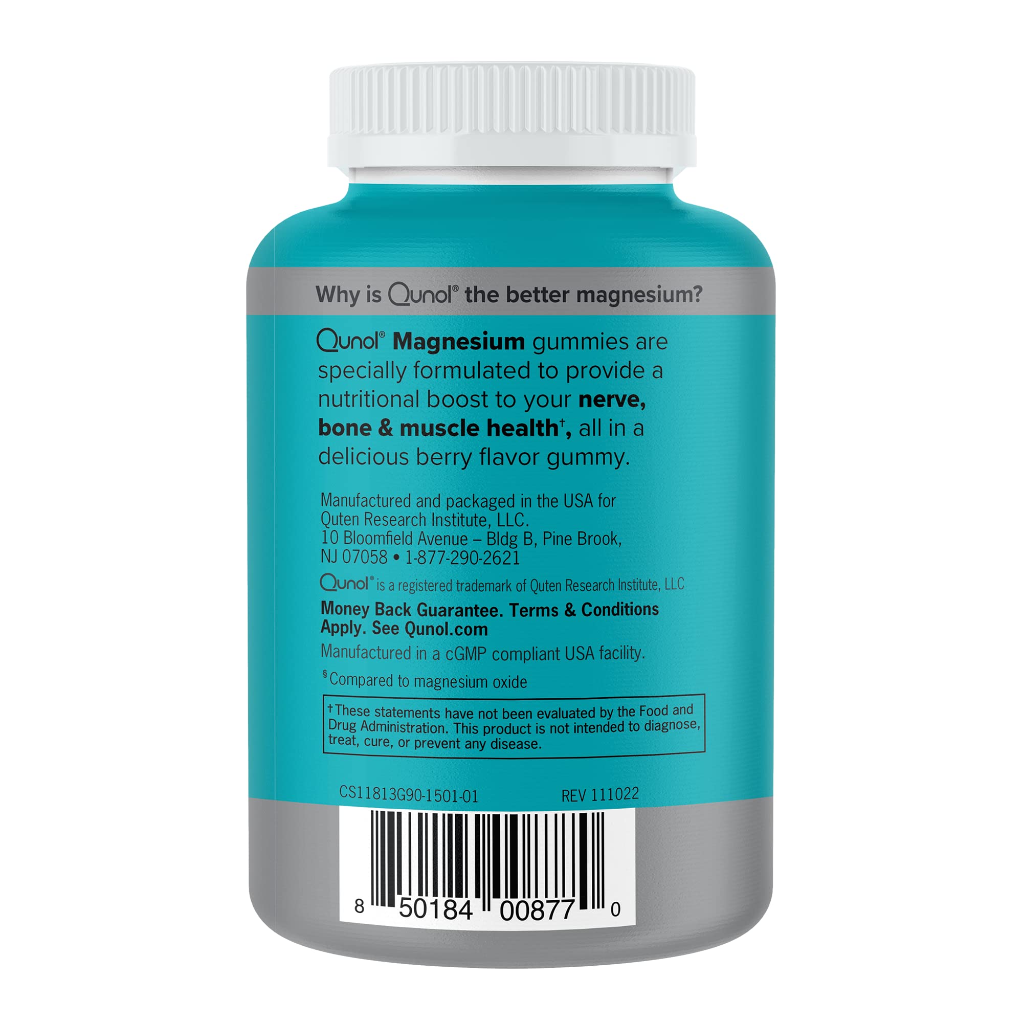 Qunol Magnesium Gummies for Adults, 200mg Elemental Magnesium (from 1,750mg Magnesium Citrate), High Absorption Magnesium Supplement, Supports Nerve, Bone and Muscle Health, Vegetarian, 90 Count Qunol Au supplements