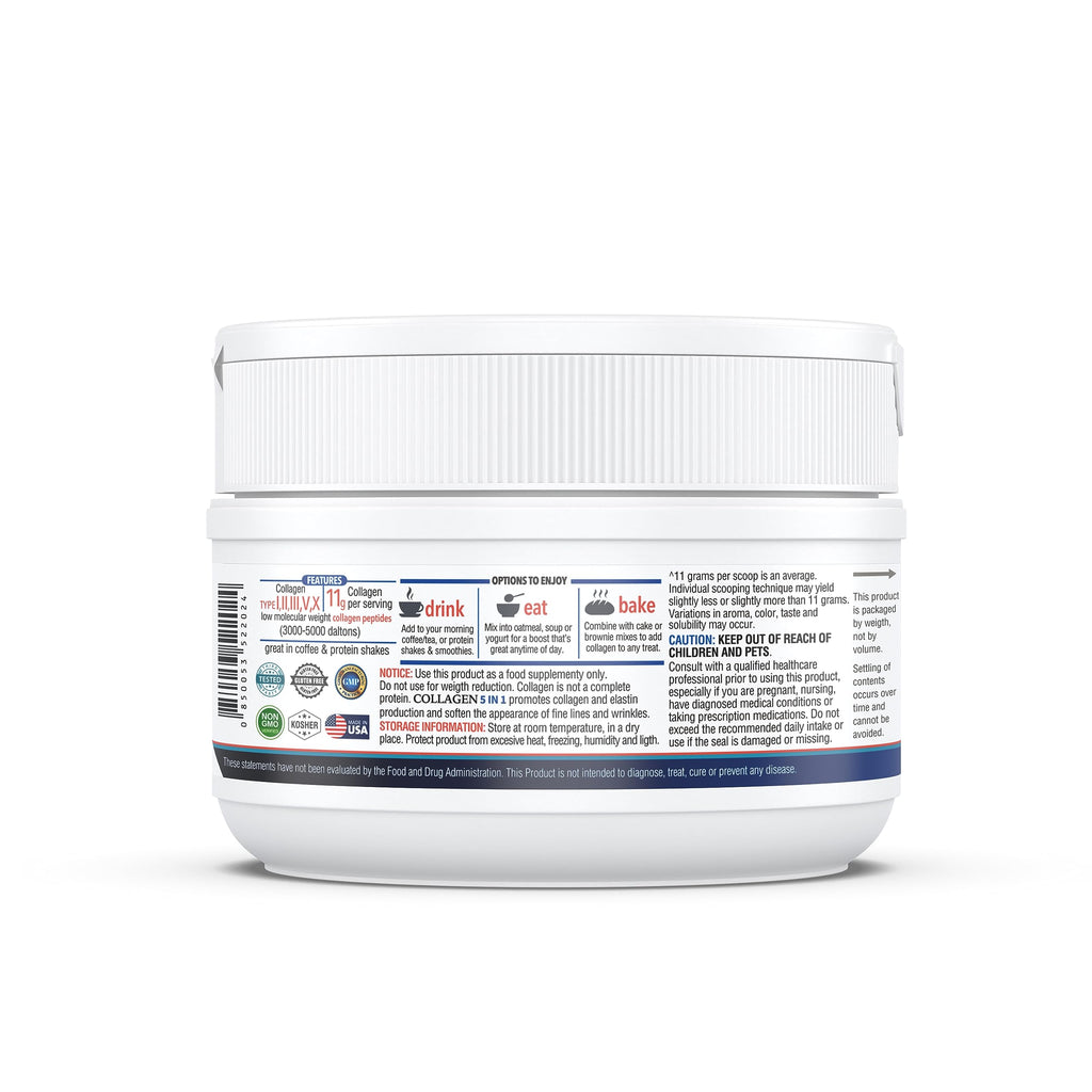KAPPA NUTRITION Collagen Peptides Powder, 5 in 1 Multi-Collagen Advanced Complex with Hydrolyzed Collagen Peptides, Supports Skin, Hair, Nails, Joints & Bones / 30 Servings KAPPA NUTRITION Au supplements