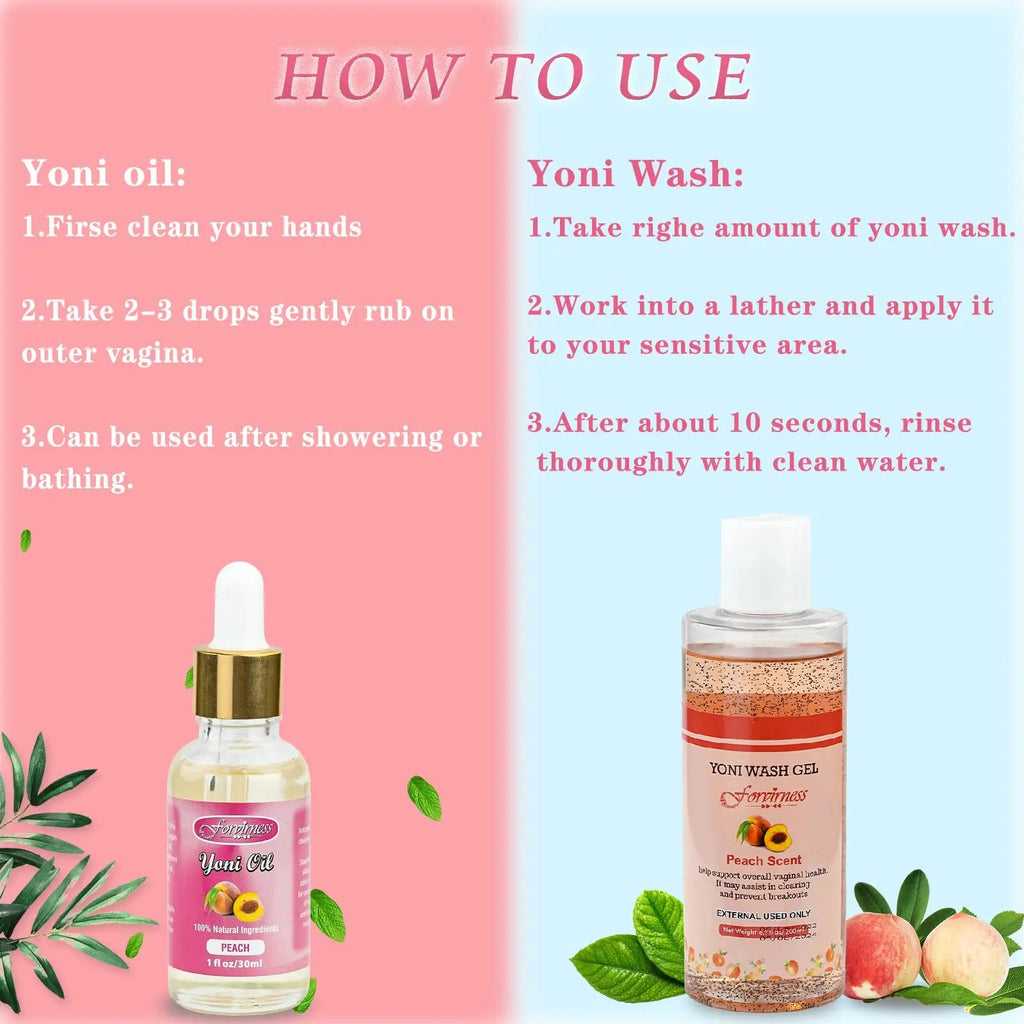 forvirness Feminine Wash & Natural Yoni Oil Set - Cleanse, Remove Odor, pH Balance for Women forvirness Au supplements