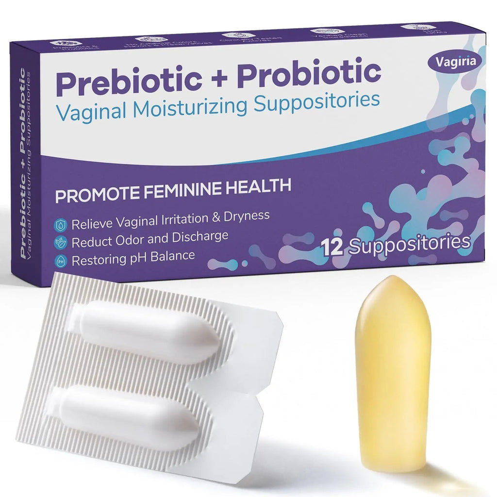 Vaginal Probiotic Suppositories, Prebiotic Infused with Hyaluronic Acid, Tea Tree, and Vitamin C&E Vagiria Au supplements