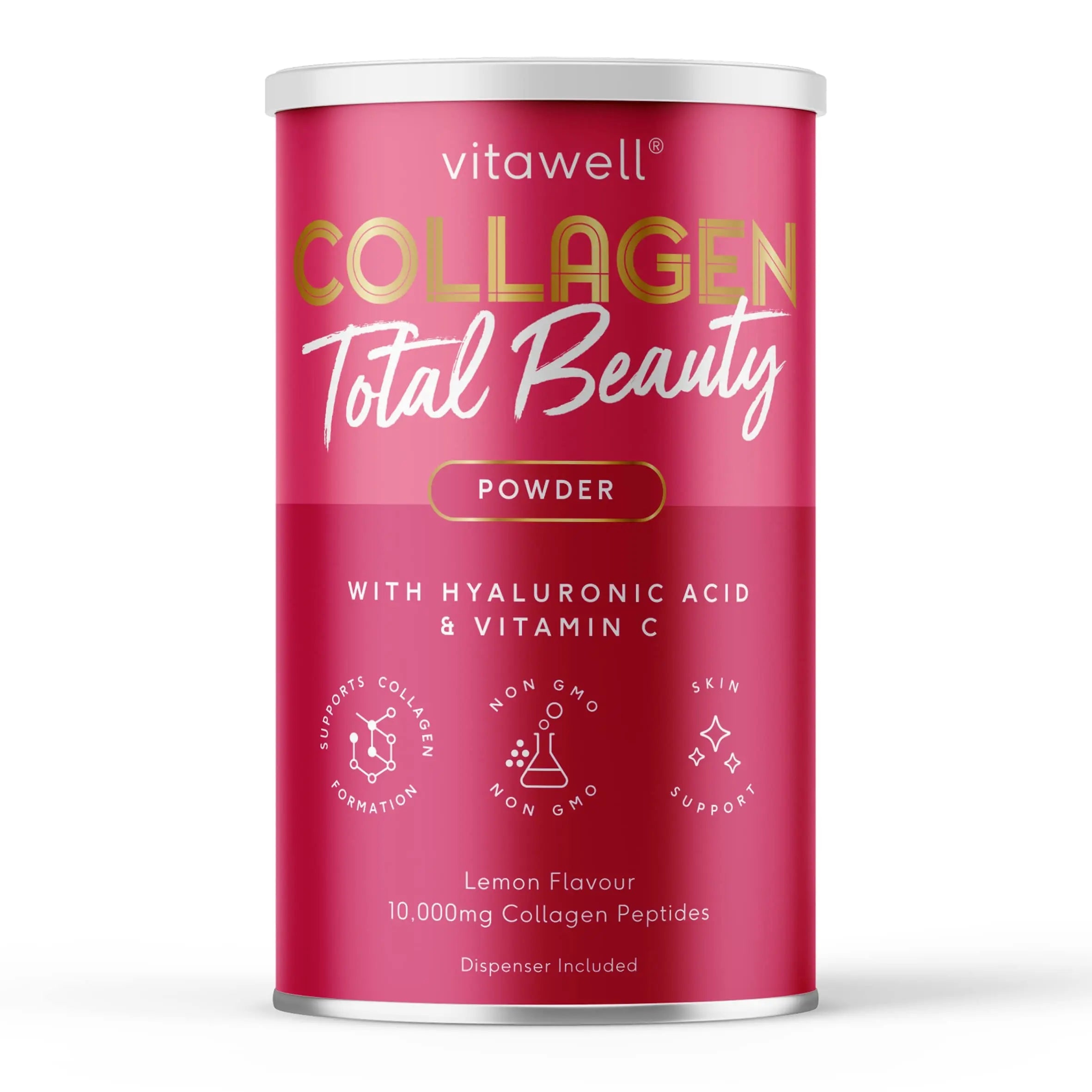 Vitawell Collagen Total Beauty Powder | 200g Lemon Flavour Hydrolysed Collagen Powder Vitawell Au supplements