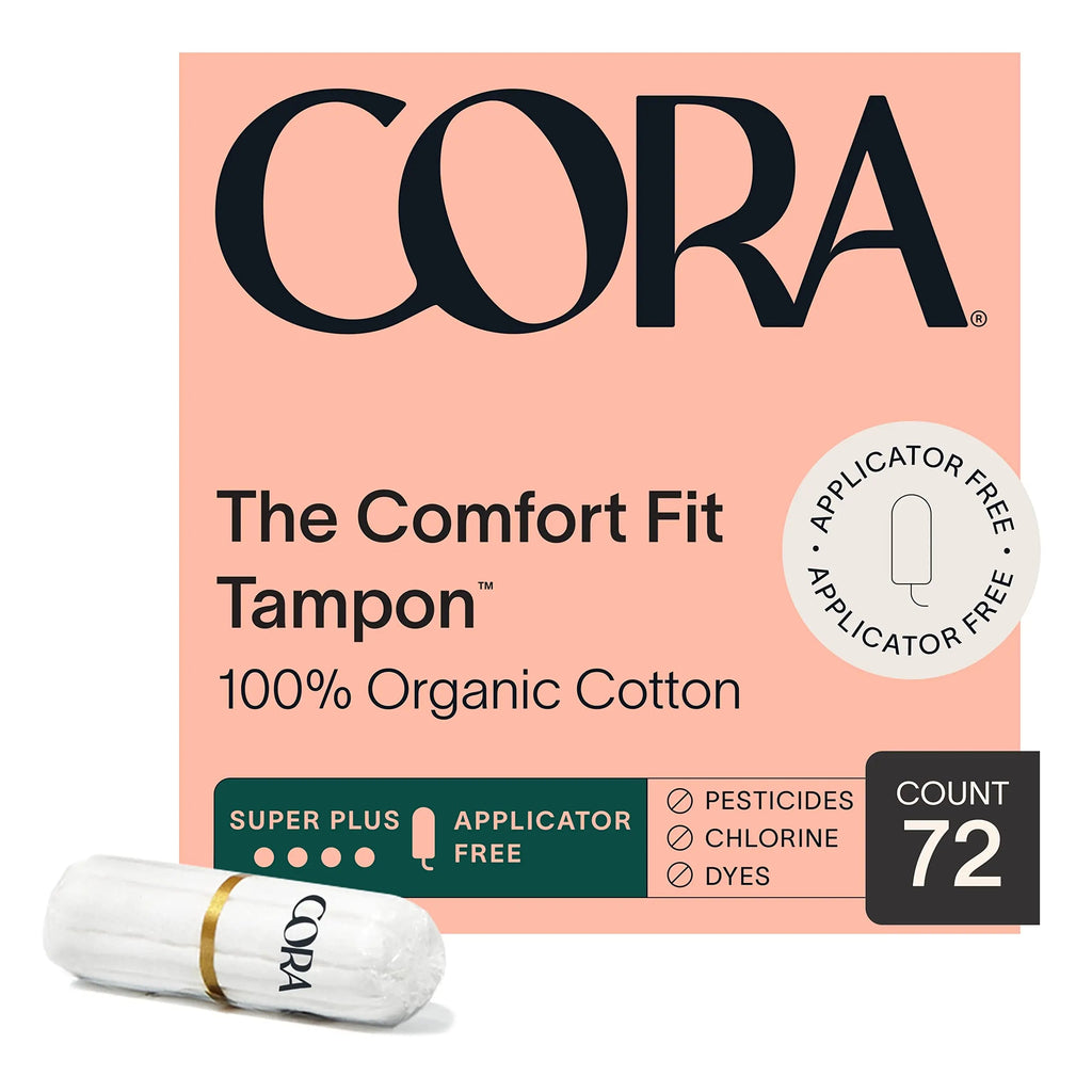 Cora 100% Organic Cotton Non-Applicator Tampons | Ultra-Absorbent, Unscented, Natural, Non-Toxic Cora Au supplements