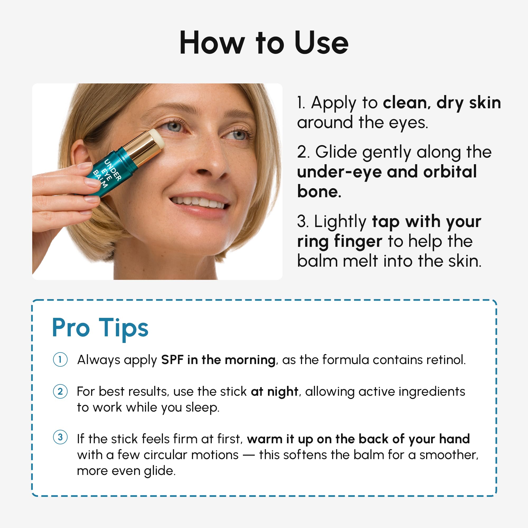 MAREE Under Eye Balm Stick with Retinol & Ceramide Complex – Facial Moisturizer for Dark Circles & Wrinkles