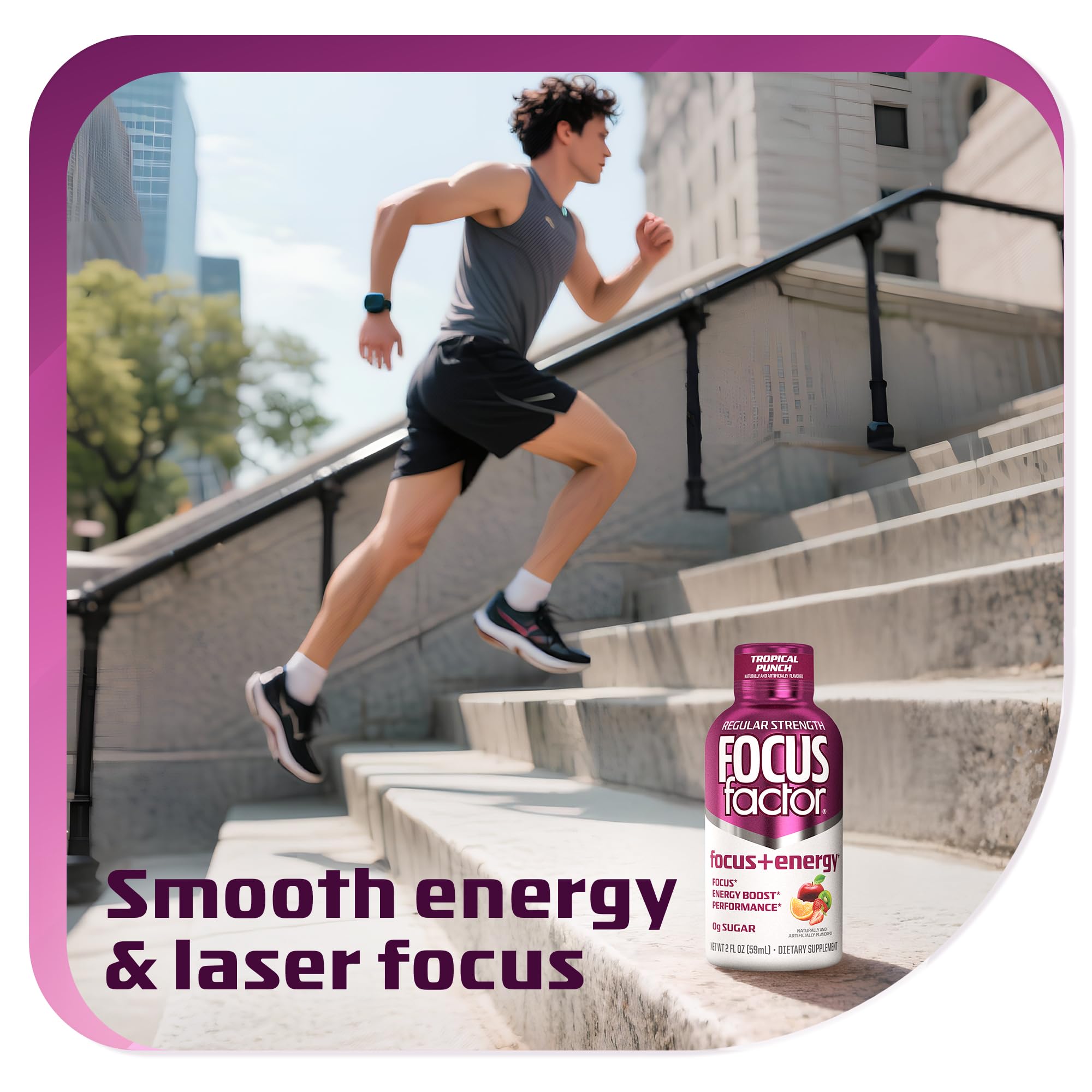 Focus Factor Focus + Energy Shots - 12 x 2oz Bottles (Tropical Punch Flavor) - Powered by Nootropics with Caffeine, L-Theanine, Ginkgo, Bacopa, L-Tyrosine, Alpha GPC Focus Factor Au supplements